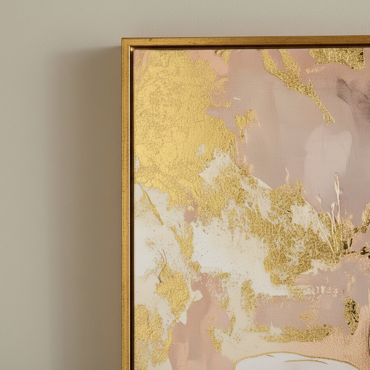 Cyprus Carl Big Peony Gold Foiled Framed Picture - 50x70x28 cm-hbxhomeware-hbxdecorandfurnishings-image-2