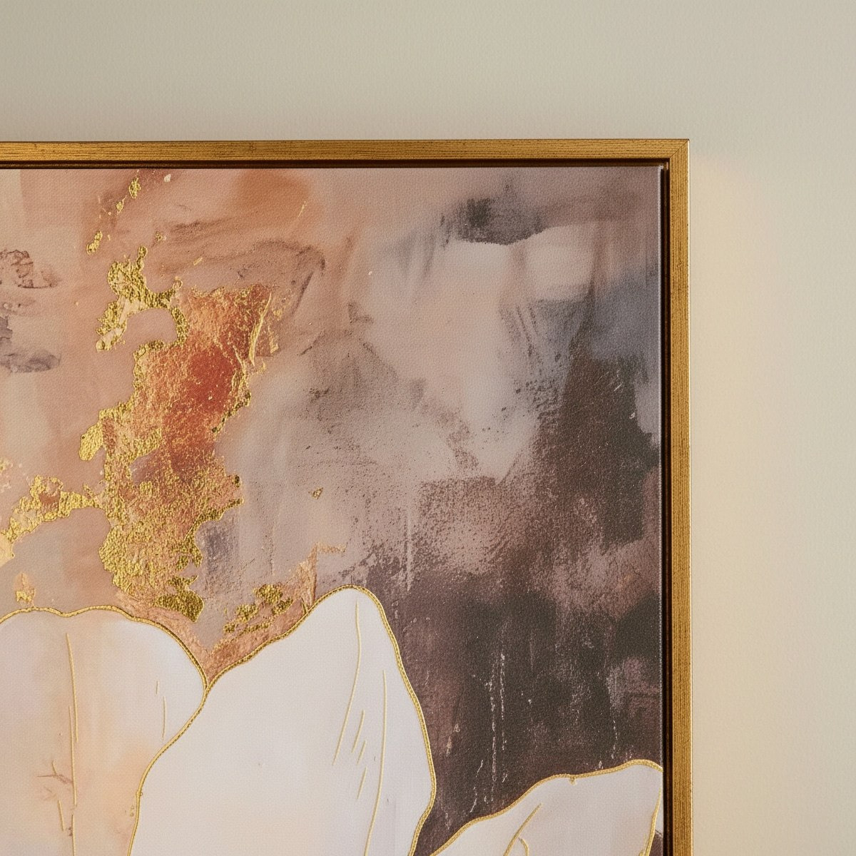 Cyprus Carl Big Peony Gold Foiled Framed Picture - 50x70x28 cm-hbxhomeware-hbxdecorandfurnishings-image-3