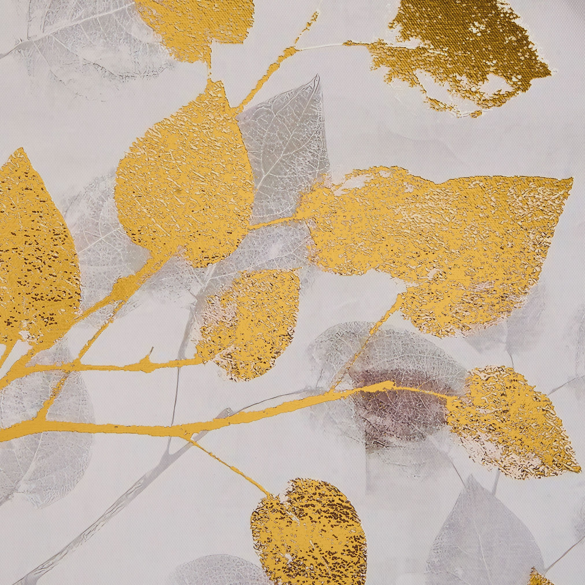 Cyprus Carl Multi Leaves 3D Effect with Gold Foil Framed Picture - 60x60x2.8 cm-hbxhomeware-hbxdecorandfurnishings-image-2
