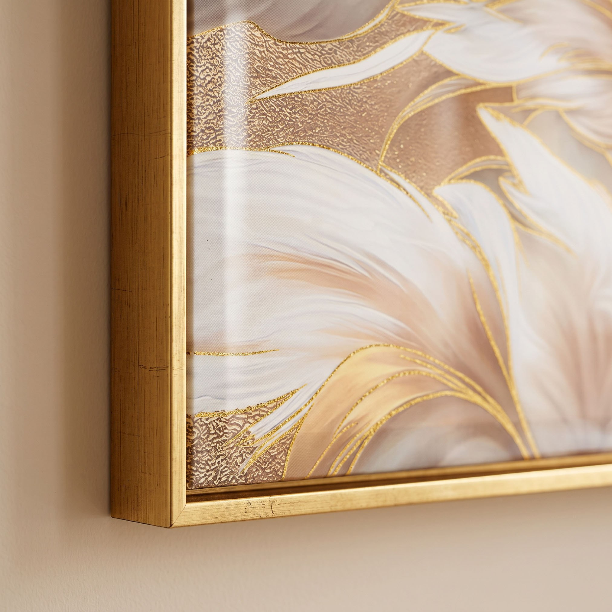 Cyprus Carl Feathers with Gold Foiled Framed Picture - 50x70x2.8 cm-hbxhomeware-hbxdecorandfurnishings-image-2