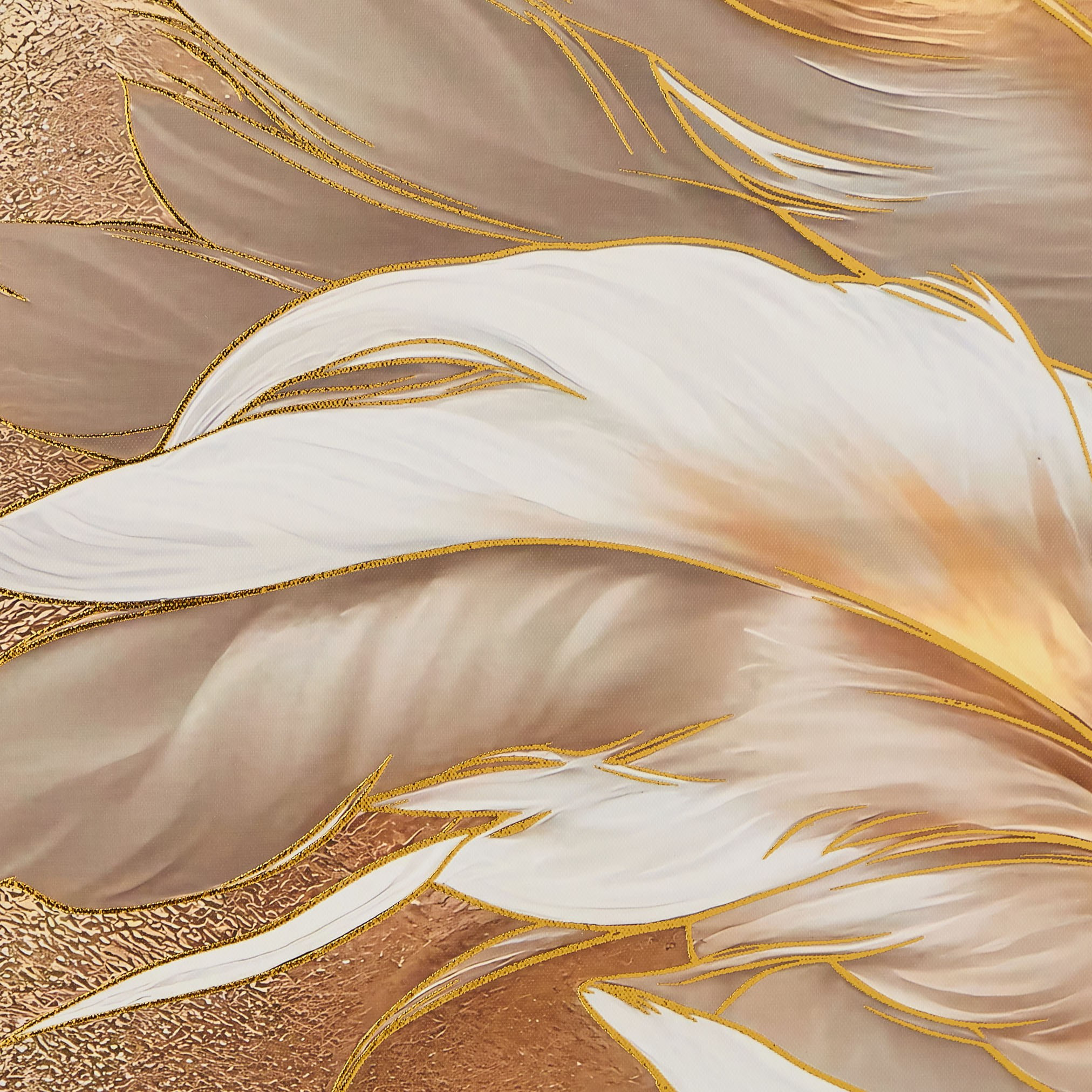 Cyprus Carl Feathers with Gold Foiled Framed Picture - 50x70x2.8 cm-hbxhomeware-hbxdecorandfurnishings-image-3