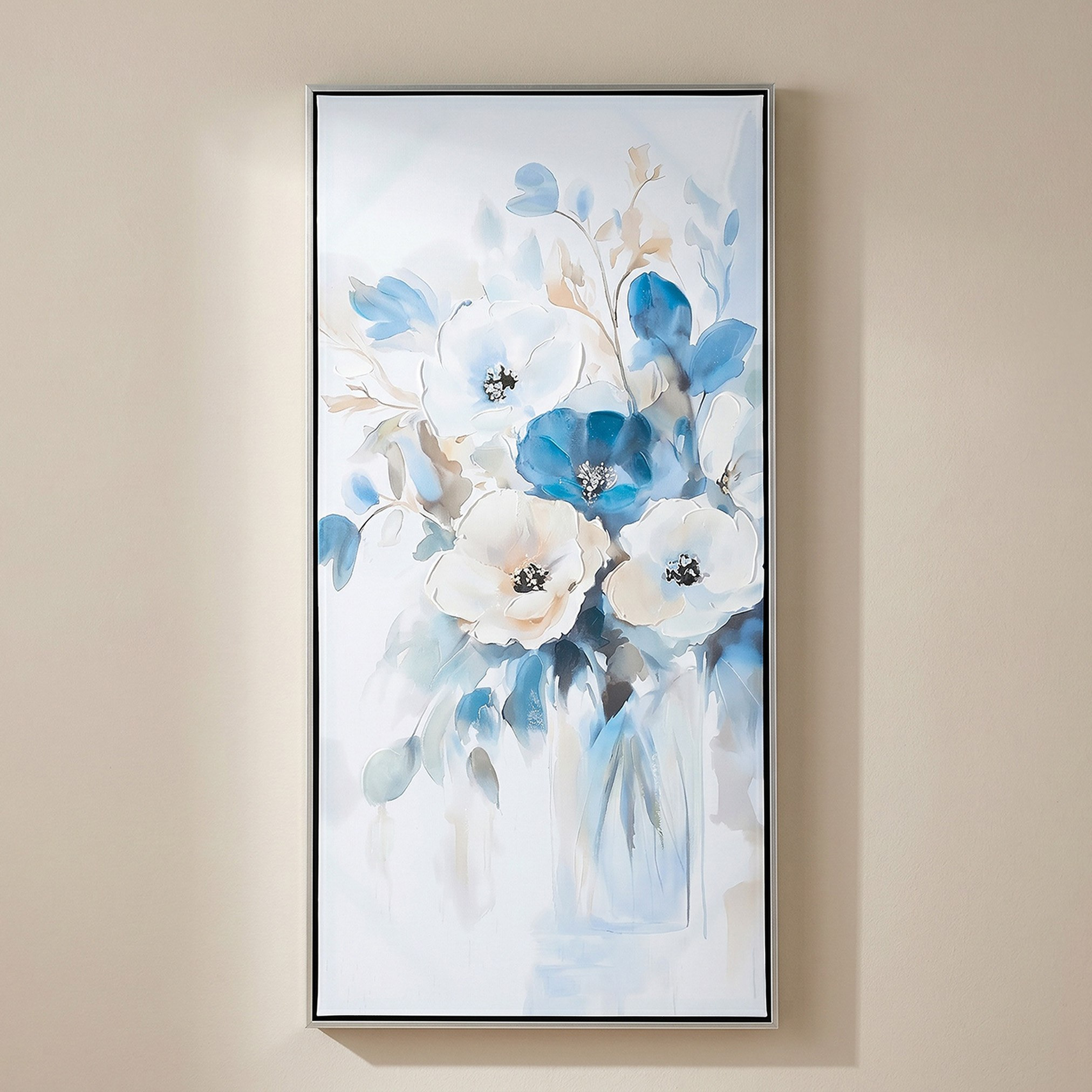 Orson Floral Bunch 60% Hand-Painted Framed Picture - 50x100 cm-hbxhomeware-hbxdecorandfurnishings-image-1
