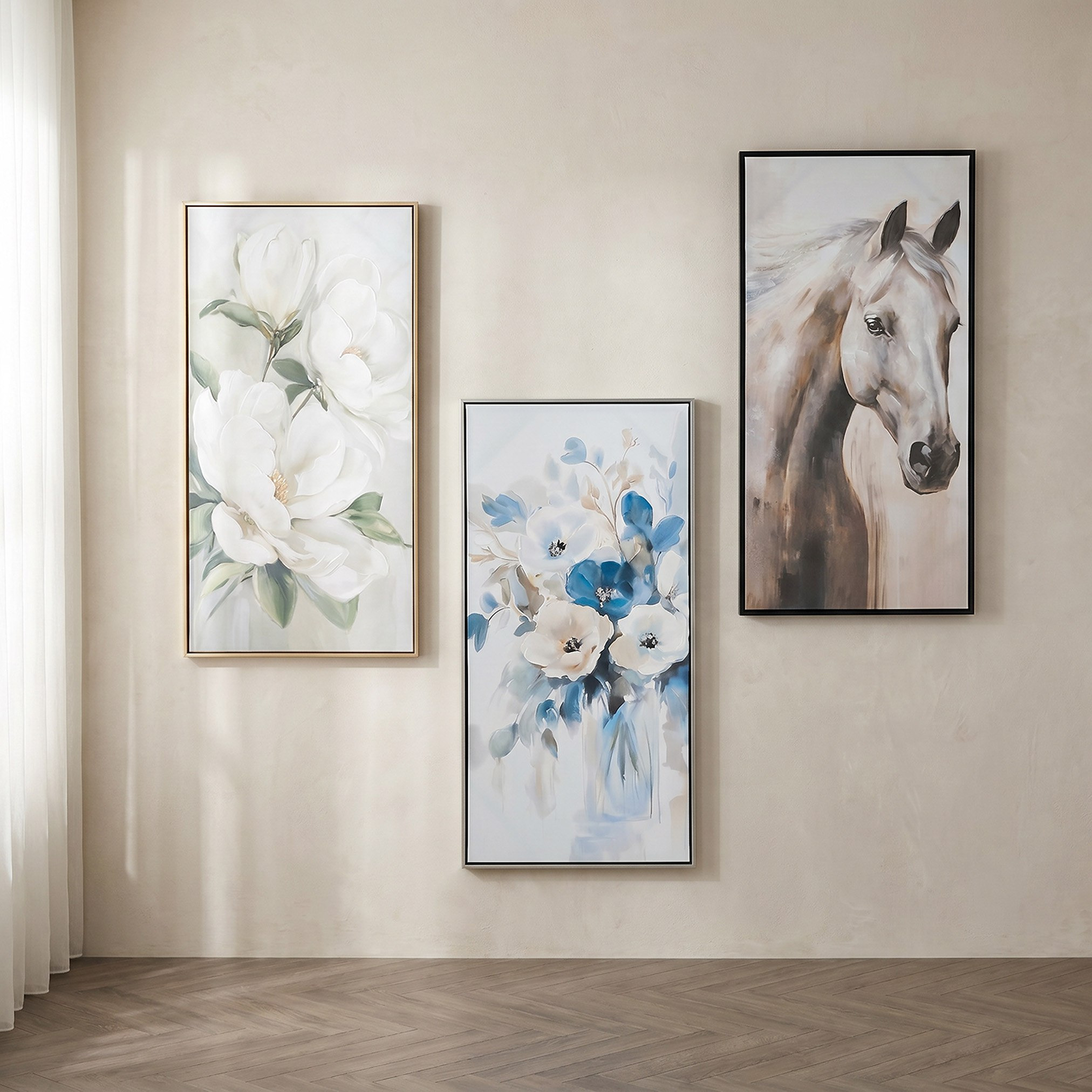 Orson Floral Bunch 60% Hand-Painted Framed Picture - 50x100 cm-hbxhomeware-hbxdecorandfurnishings-image-4