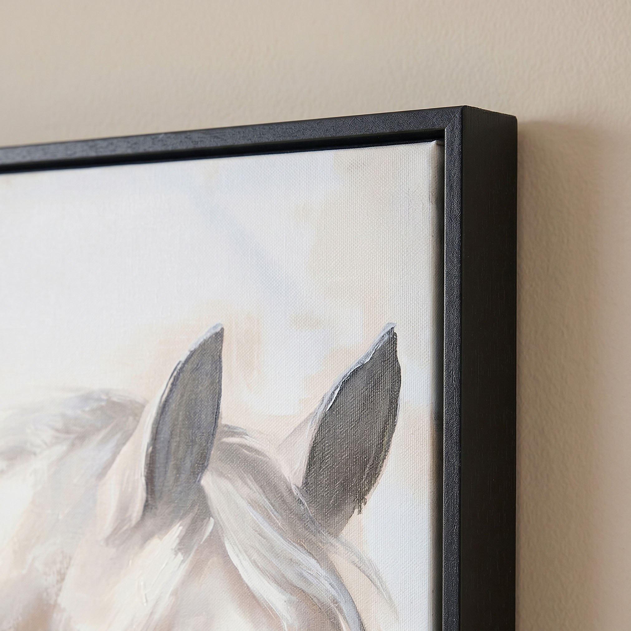 Orson White Horse 60% Hand-Painted Framed Picture - 50x100 cm-hbxhomeware-hbxdecorandfurnishings-image-2