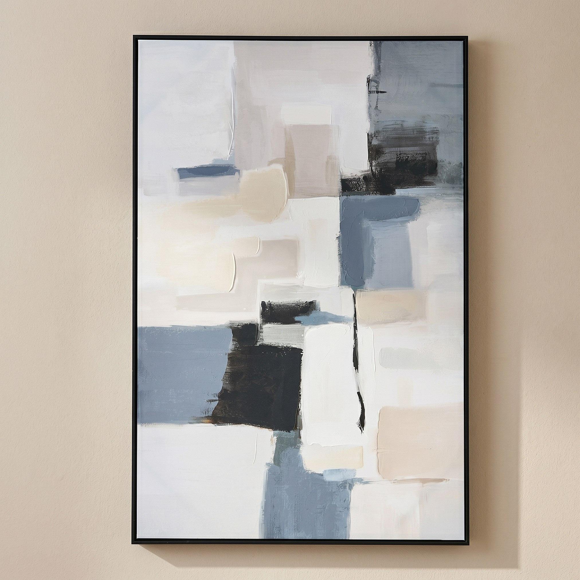 Orson Abstract Blocks 60% Hand Painted Framed Picture - 80x120 cm-hbxhomeware-hbxdecorandfurnishings-image-1