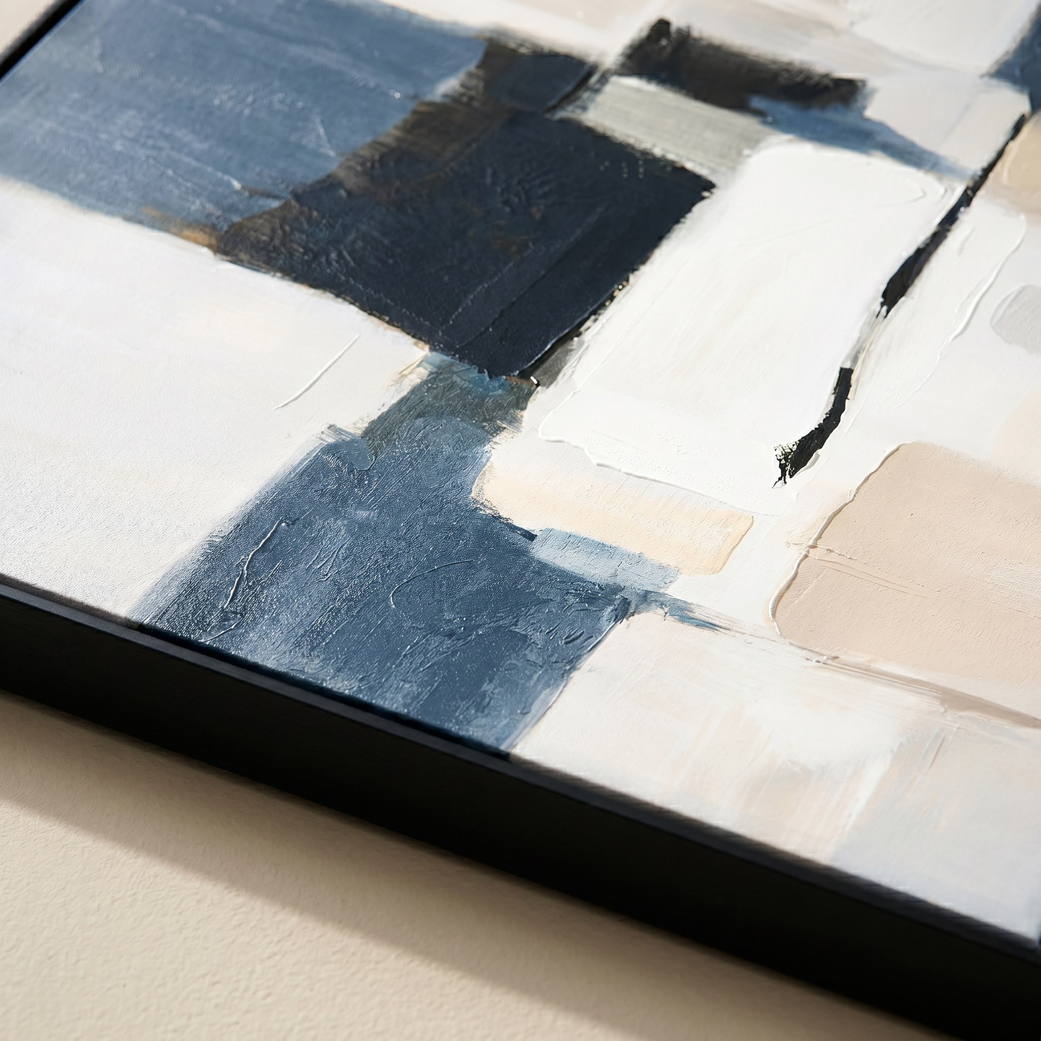 Orson Abstract Blocks 60% Hand Painted Framed Picture - 80x120 cm-hbxhomeware-hbxdecorandfurnishings-image-2