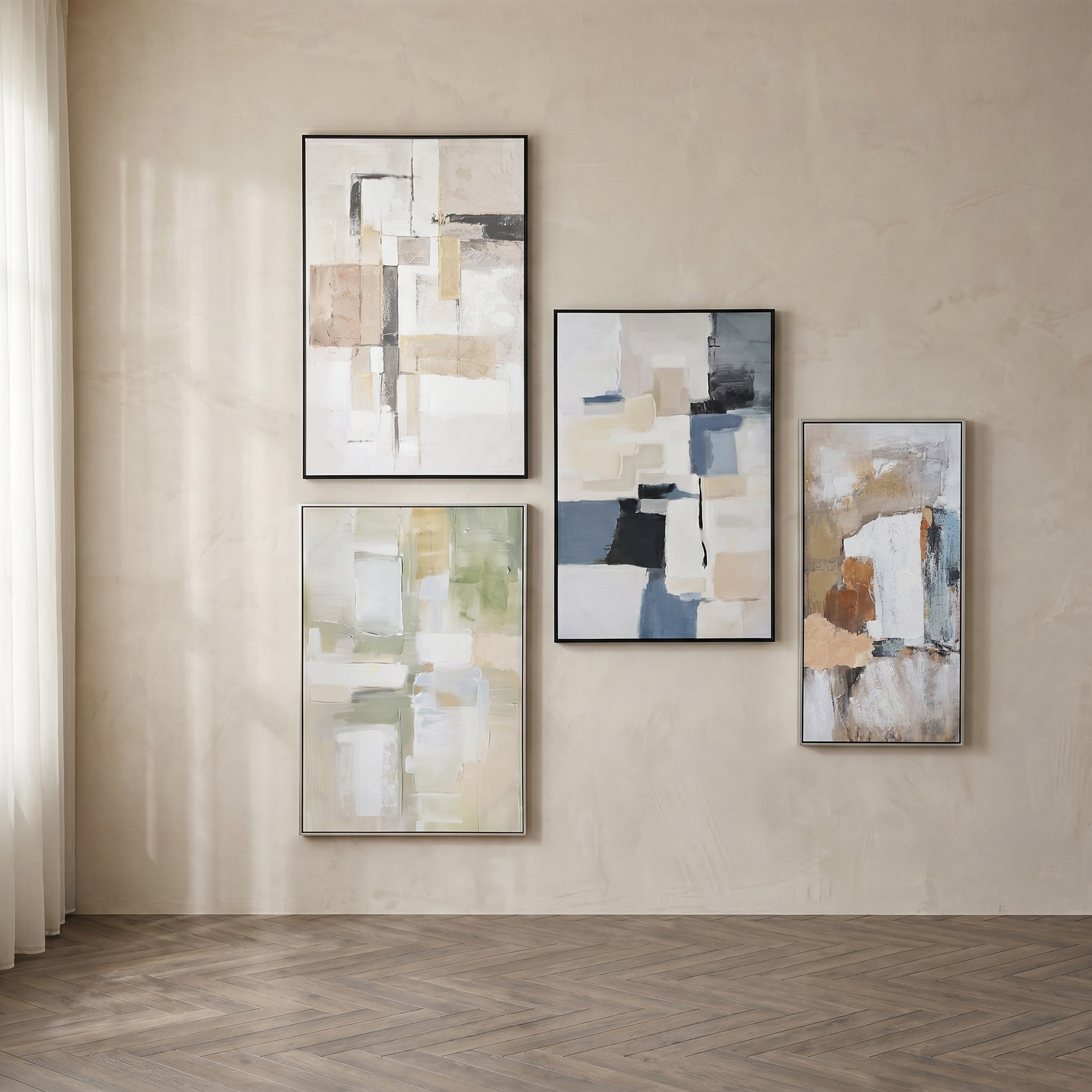 Orson Abstract Blocks 60% Hand Painted Framed Picture - 80x120 cm-hbxhomeware-hbxdecorandfurnishings-image-4