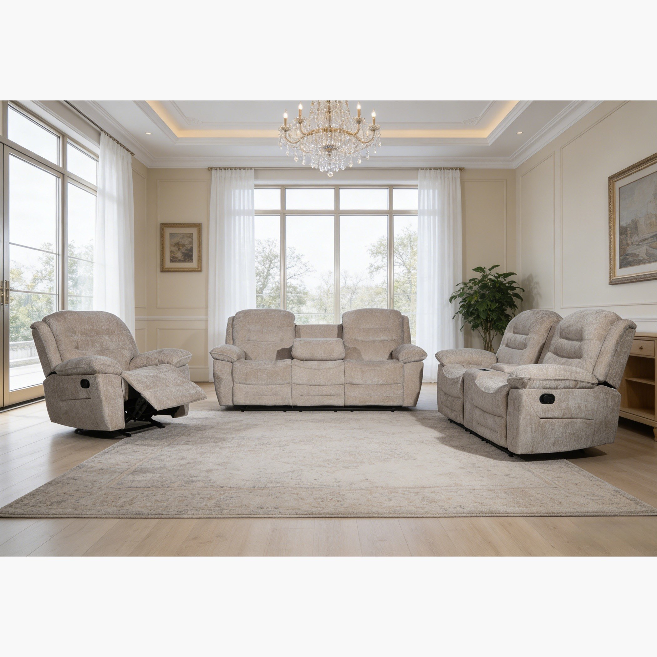 Brenton 3-Seater Fabric Recliner with Dropdown and 2 Cup Holders-hbxfurniture-sofasandarmchairs-reclinersofas-image-10