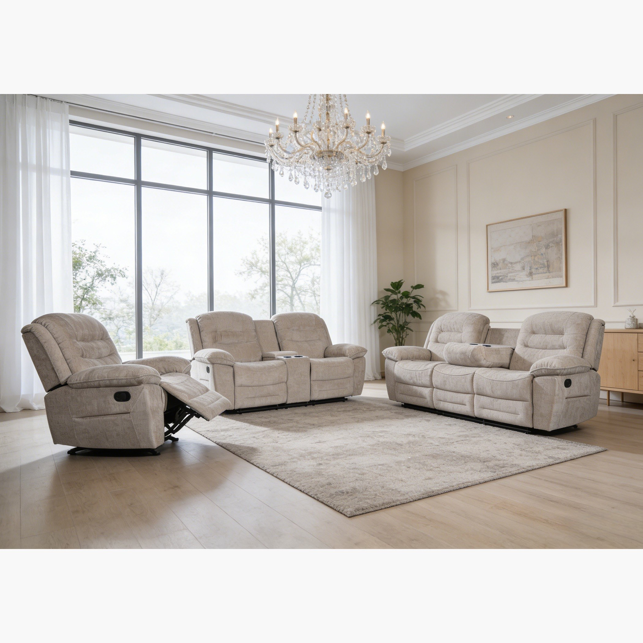 Brenton 3-Seater Fabric Recliner with Dropdown and 2 Cup Holders-hbxfurniture-sofasandarmchairs-reclinersofas-image-12