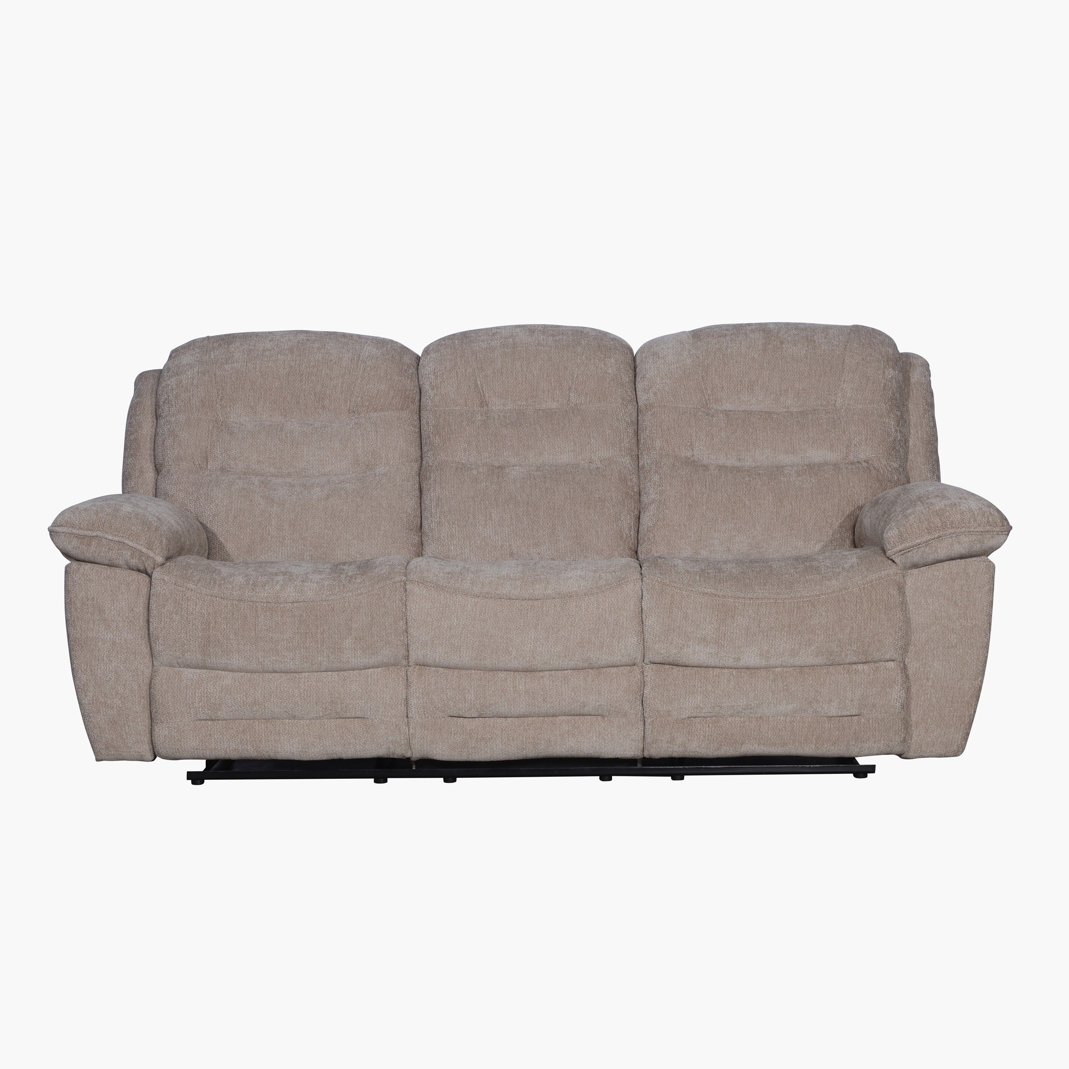 Brenton 3-Seater Fabric Recliner with Dropdown and 2 Cup Holders-hbxfurniture-sofasandarmchairs-reclinersofas-image-3
