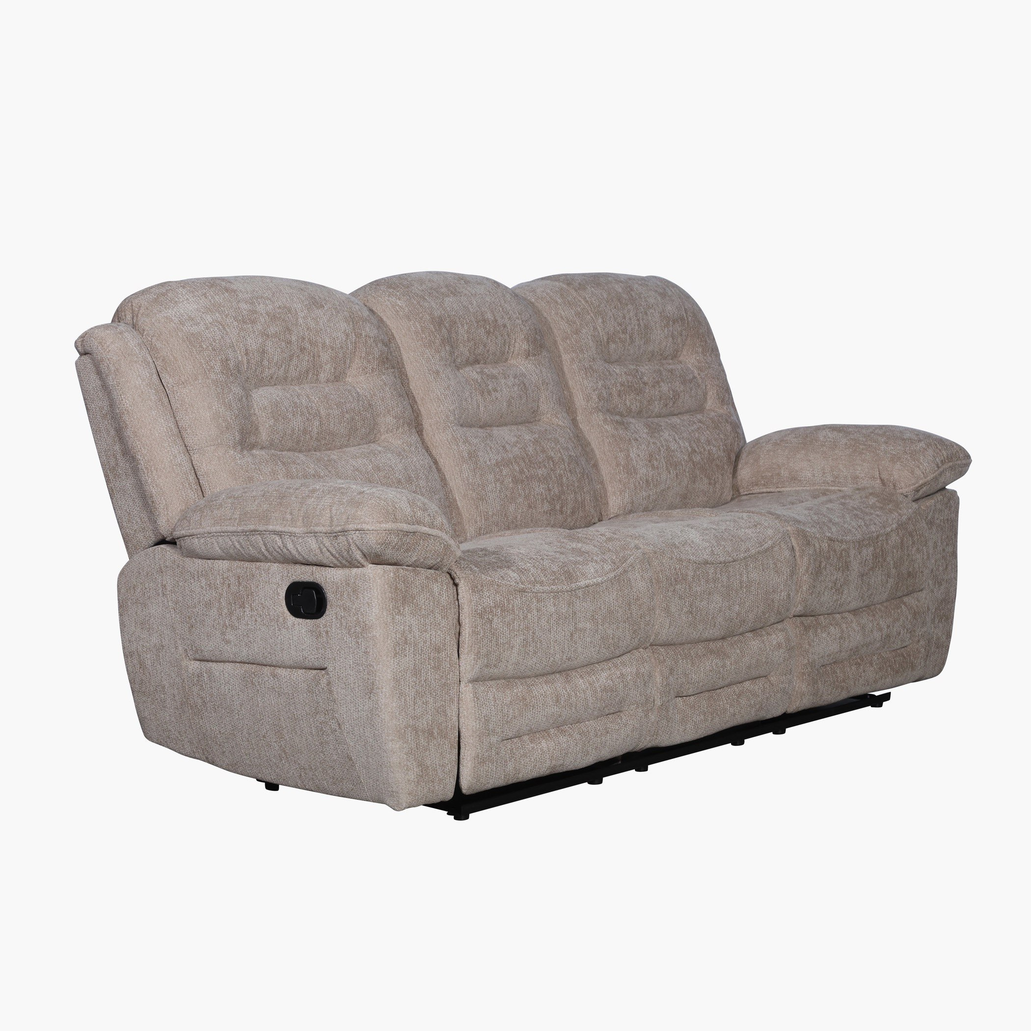 Brenton 3-Seater Fabric Recliner with Dropdown and 2 Cup Holders-hbxfurniture-sofasandarmchairs-reclinersofas-image-4