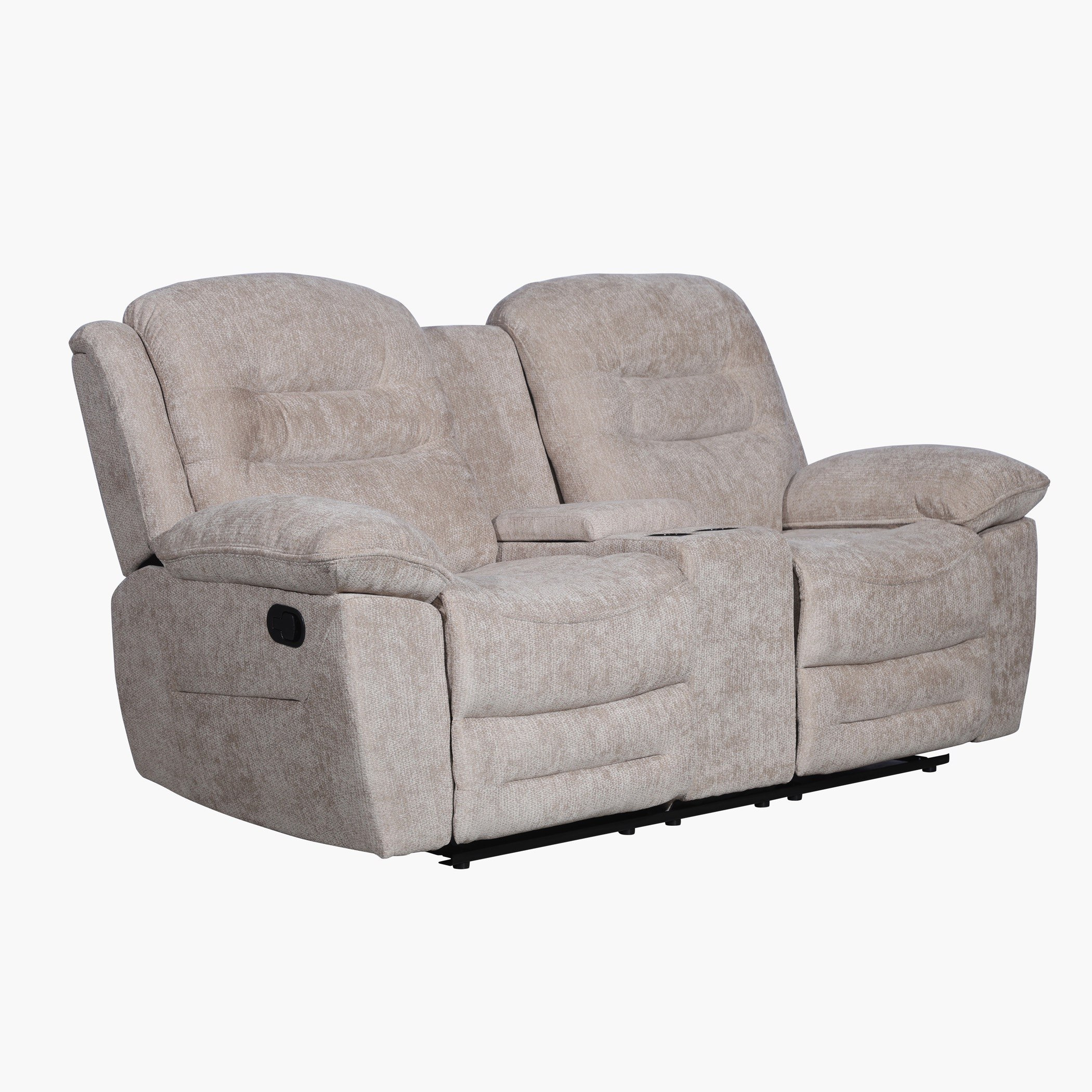 Brenton Storage Console 2-Seater Fabric USB Recliner with 2 Cup Holders and C-Type Charging-hbxfurniture-sofasandarmchairs-reclinersofas-image-4