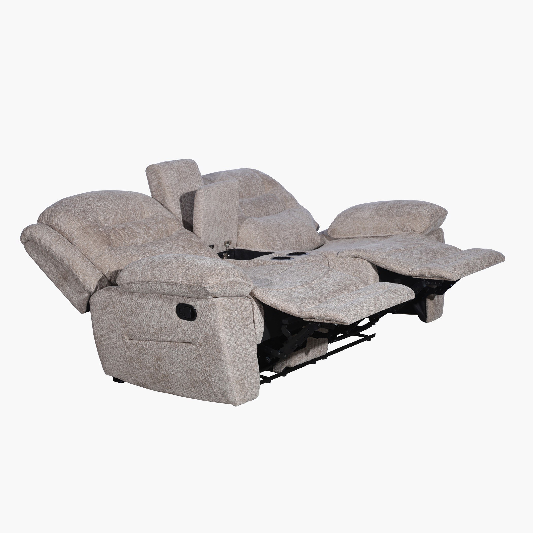 Brenton Storage Console 2-Seater Fabric USB Recliner with 2 Cup Holders and C-Type Charging-hbxfurniture-sofasandarmchairs-reclinersofas-image-5