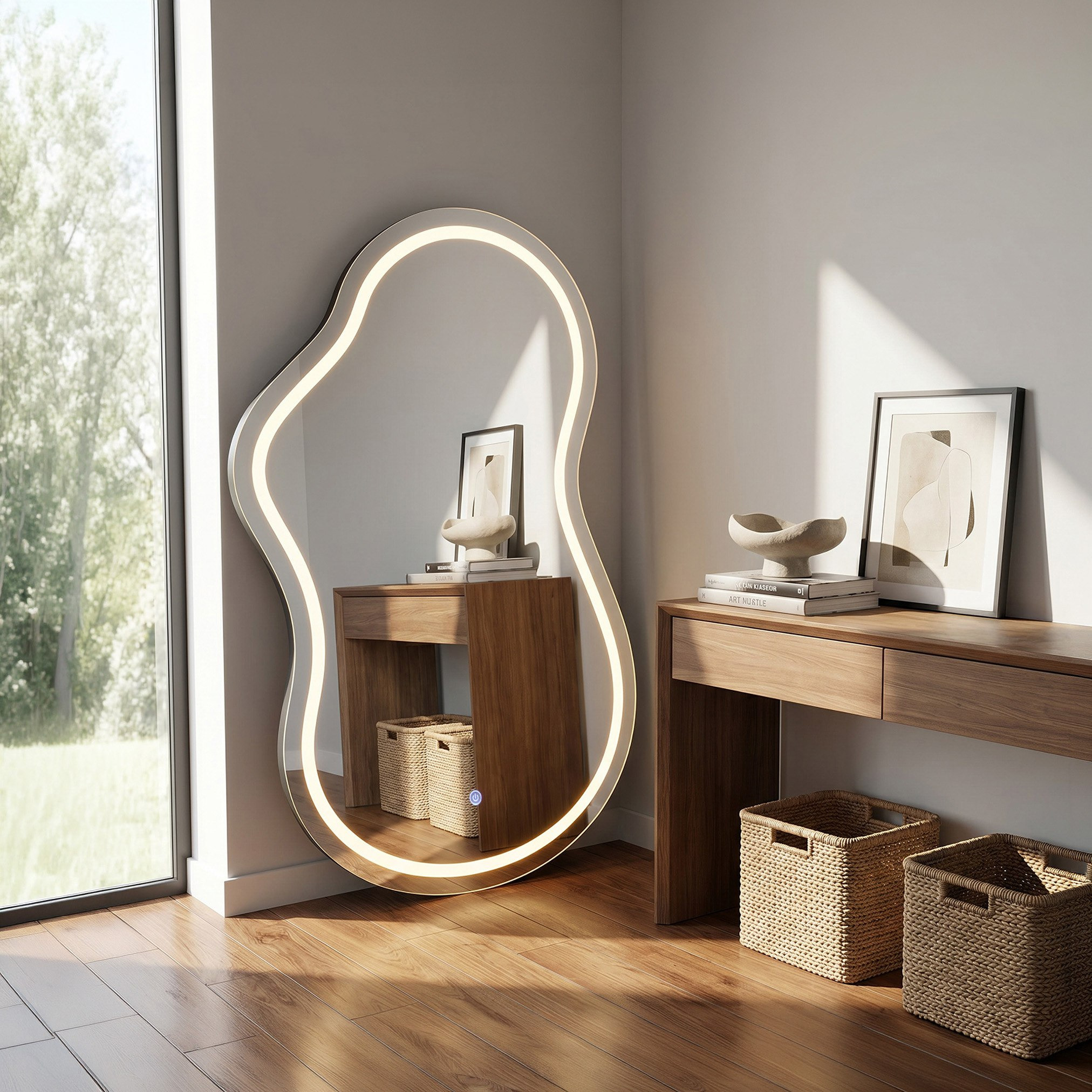 Reda Glit LED Abstract No Frame Wall Mirror - 70x100 cm-hbxhomeware-hbxdecorandfurnishings-image-8