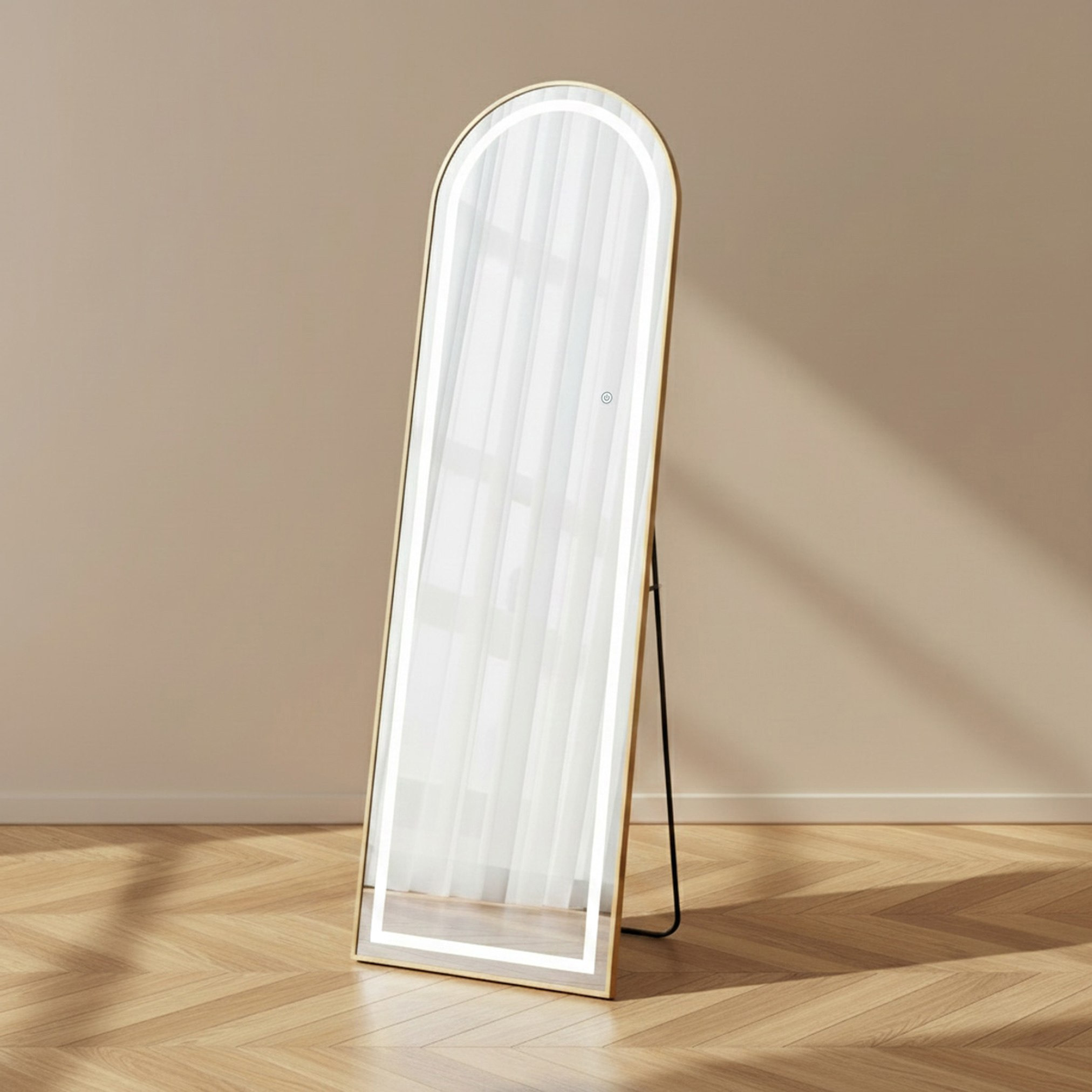 مرآة مقوسة بإضاءة ليد وحامل جليت من ريدا - 50x160 سم-hbxhomeware-hbxdecorandfurnishings-image-2
