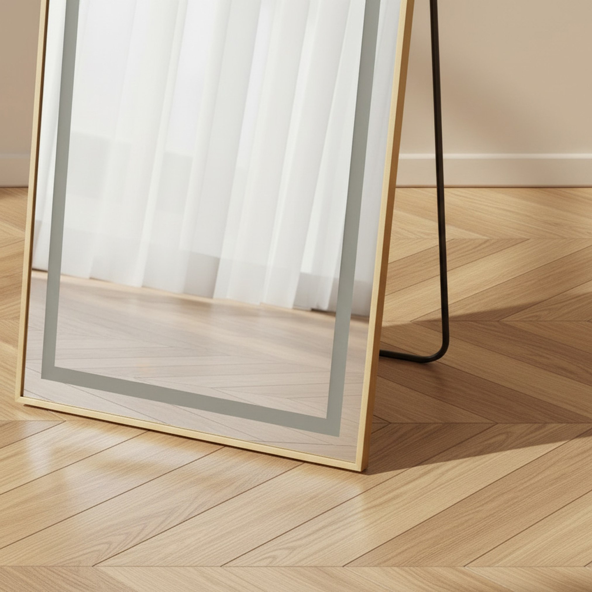 مرآة مقوسة بإضاءة ليد وحامل جليت من ريدا - 50x160 سم-hbxhomeware-hbxdecorandfurnishings-image-4