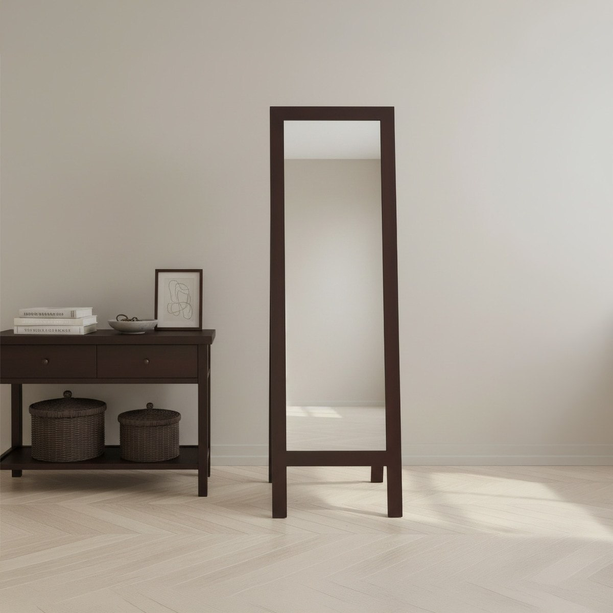 Reda Glit LED Pinewood Frame Standing Mirror - 50x160 cm-hbxhomeware-hbxdecorandfurnishings-image-5