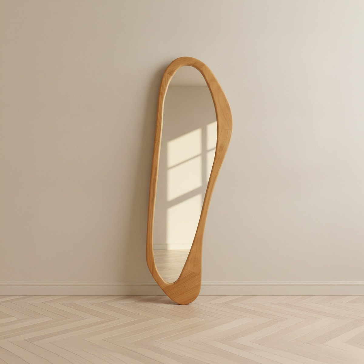 Reda Glit Paulownia Wooden Frame Mirror - 50x160 cm-hbxhomeware-hbxdecorandfurnishings-image-1