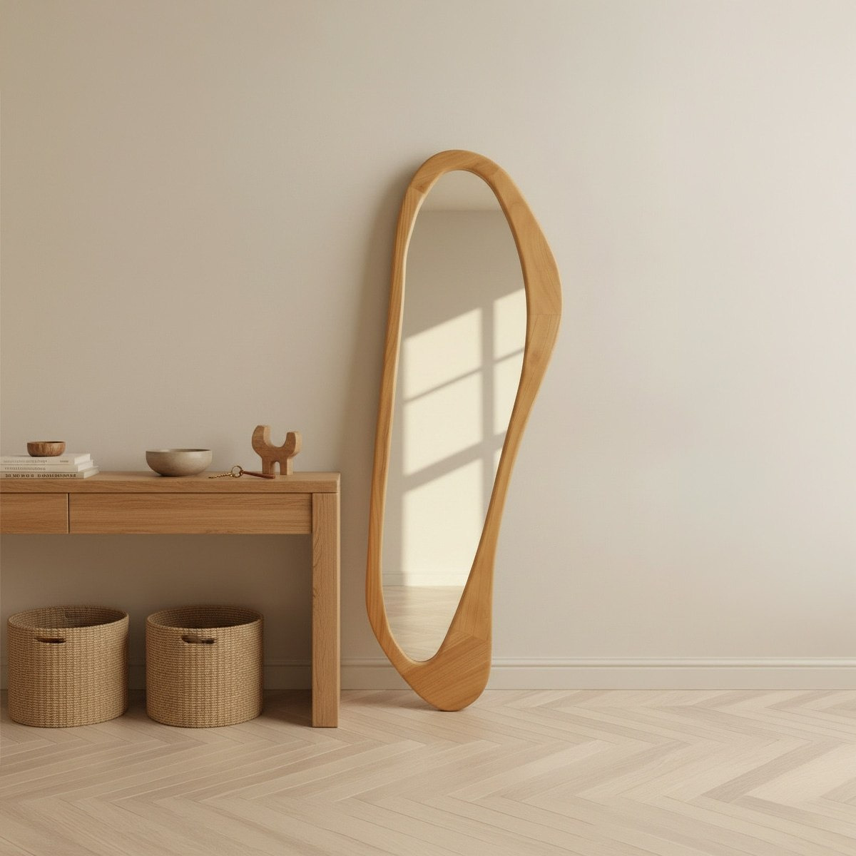 Reda Glit Paulownia Wooden Frame Mirror - 50x160 cm-hbxhomeware-hbxdecorandfurnishings-image-5