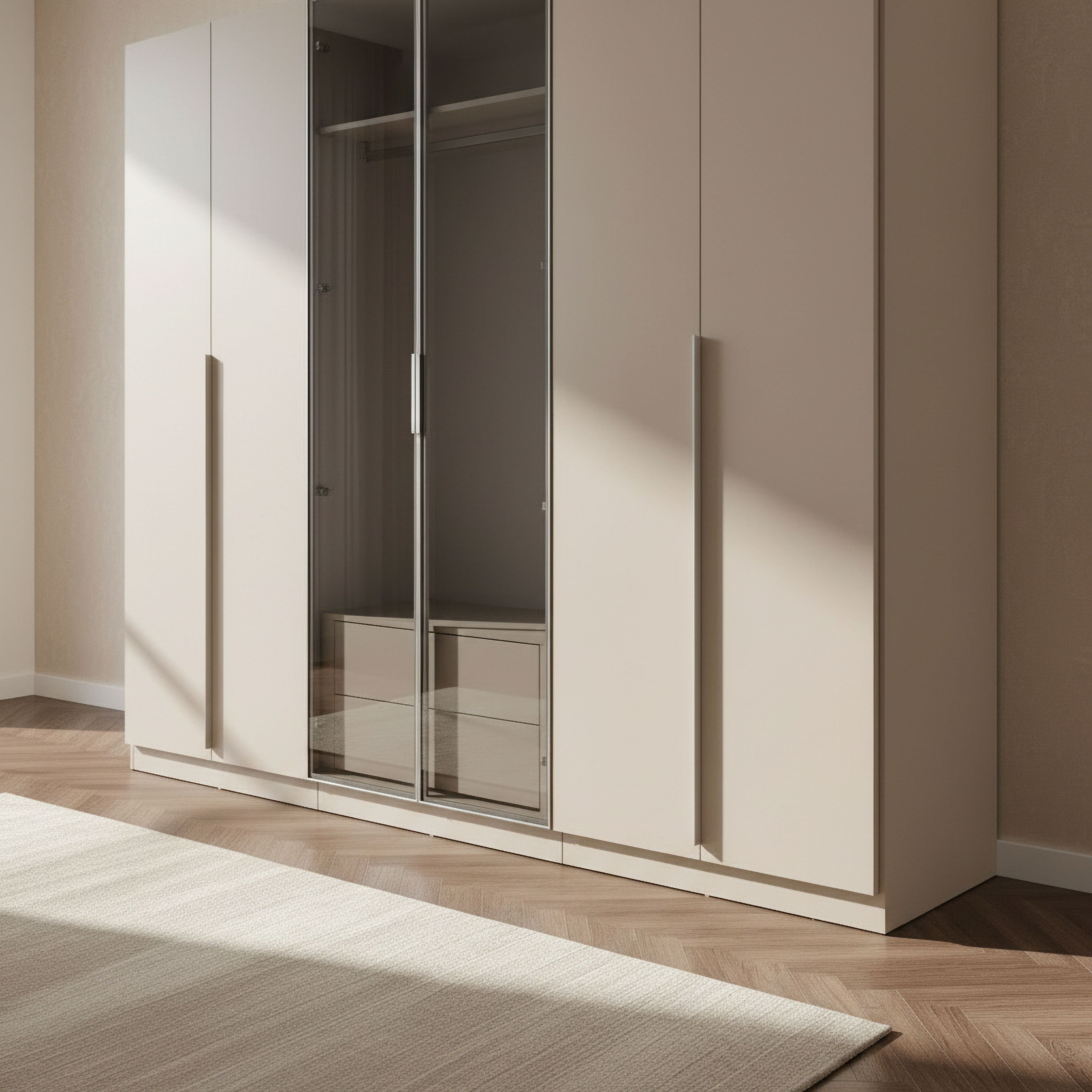 خزانة شفافة 6 أبواب مع درجين ومرايا من فينيس-hbxfurniture-wardrobes-image-4