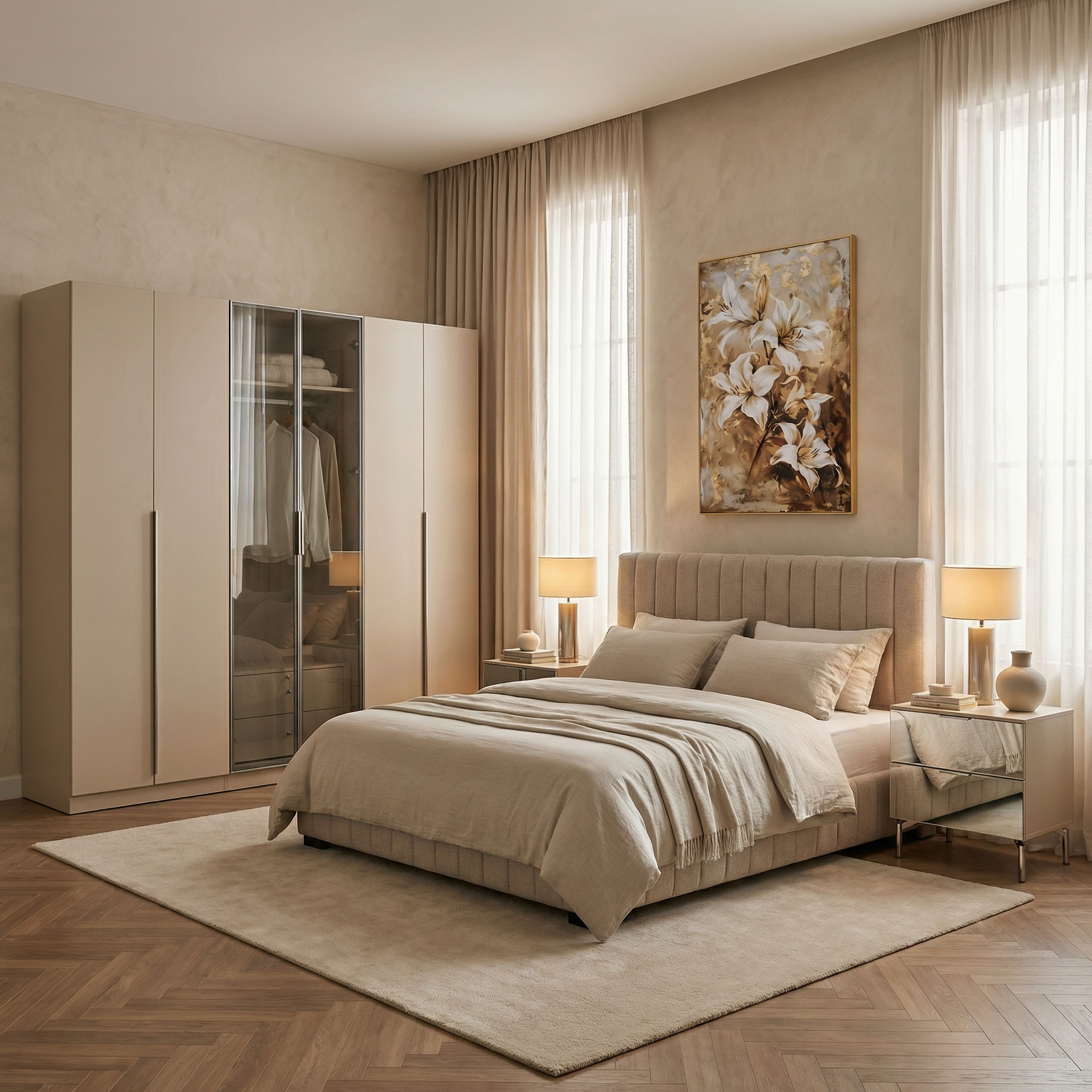 خزانة شفافة 6 أبواب مع درجين ومرايا من فينيس-hbxfurniture-wardrobes-image-7