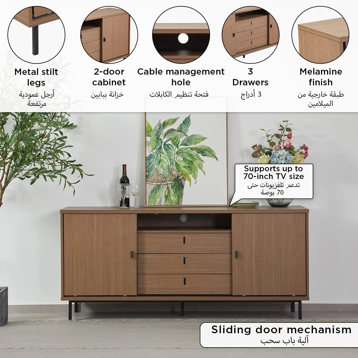 Wilson 2-Sliding Door 3-Drawer Sideboard High TV Stand for TVs up to 70 inches-hbxlivingroom-mediaunitsandstorage-tvunits-image-8