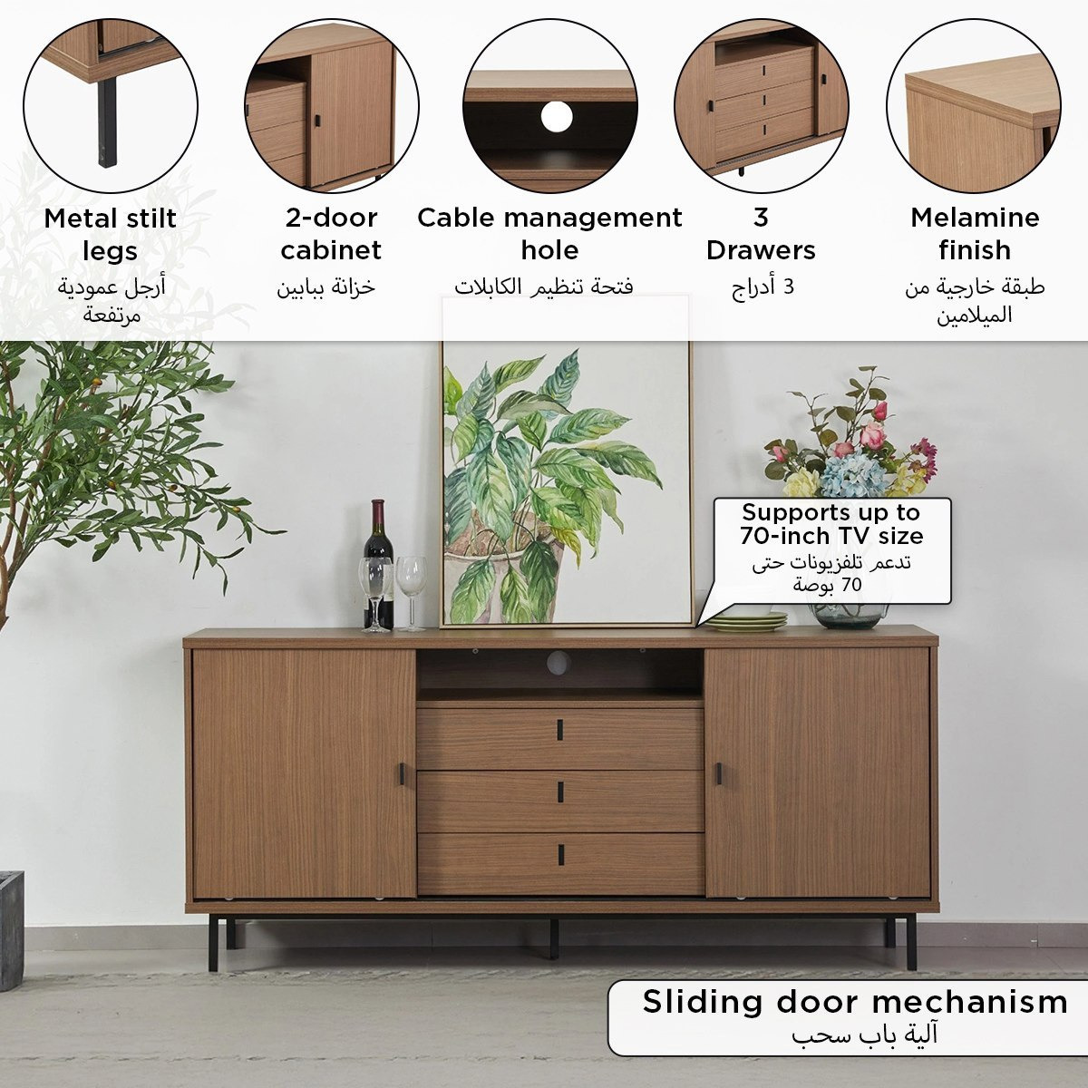 Wilson 2-Sliding Door 3-Drawer Sideboard High TV Stand for TVs up to 70 inches-hbxlivingroom-mediaunitsandstorage-tvunits-image-9