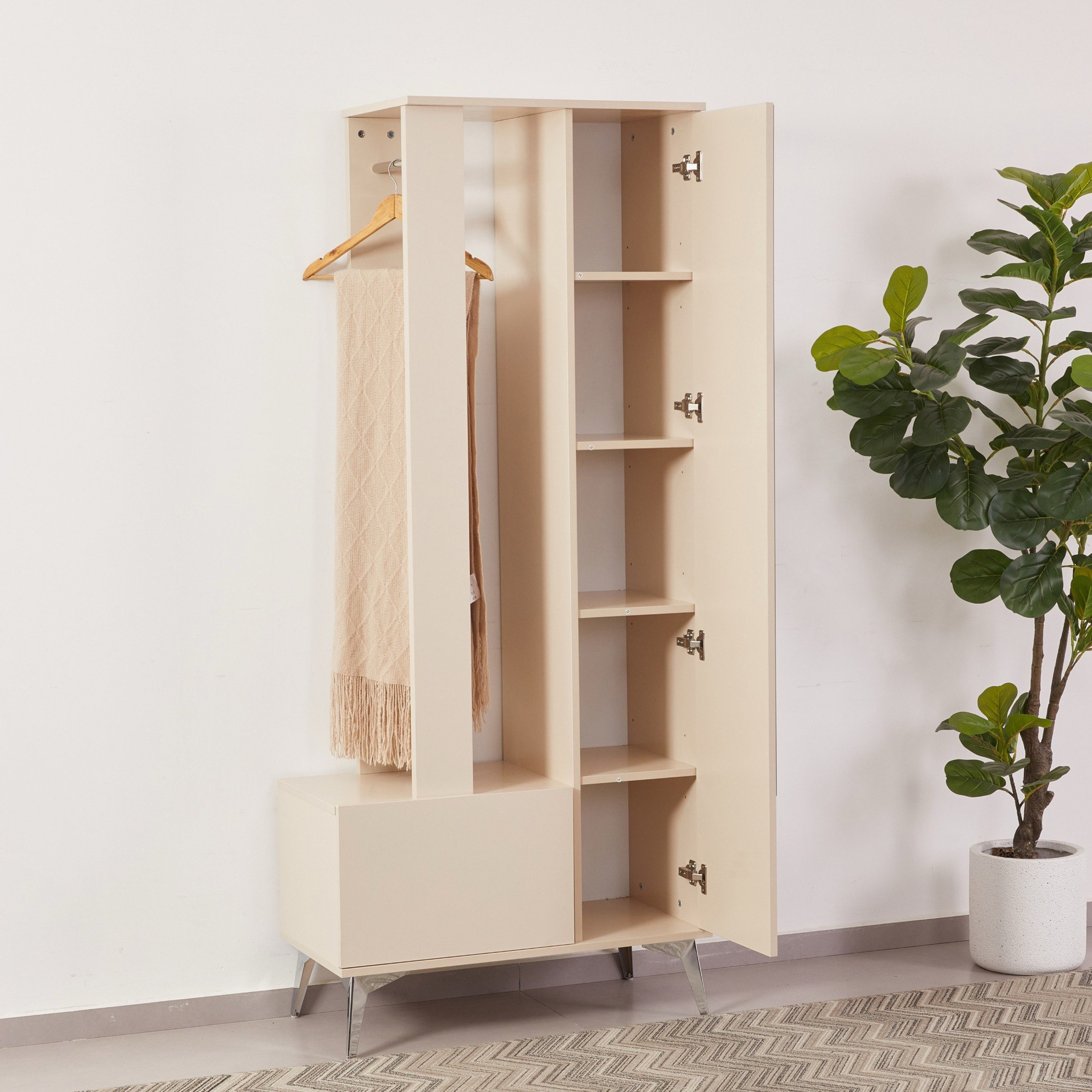 Modulix Taurus Coat Hanger and Multipurpose Rack with Mirror-hbxhomeware-bathandlaundry-clothesdryingracks-image-3
