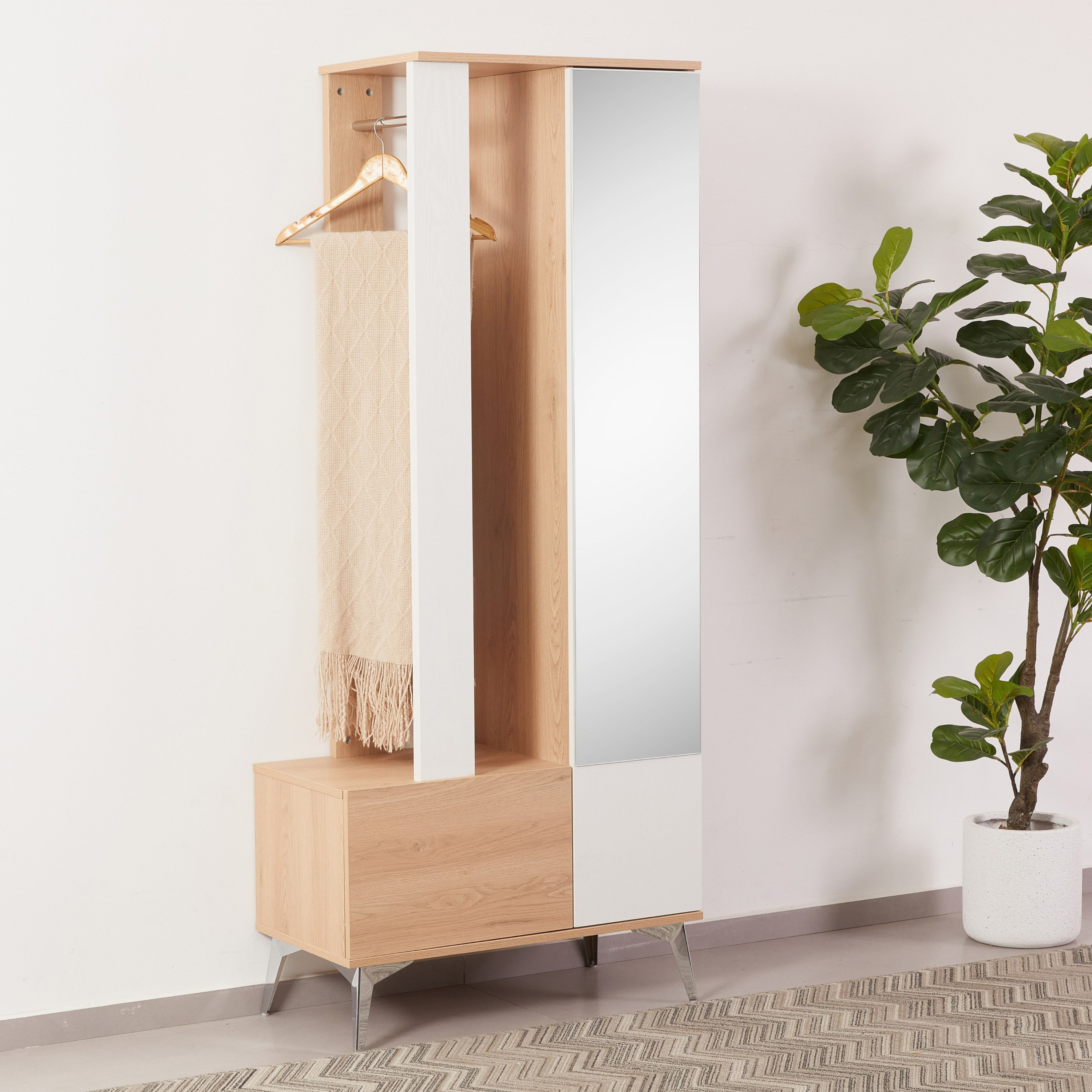 Modulix Taurus Coat Hanger and Multipurpose Rack with Mirror-hbxhomeware-bathandlaundry-clothesdryingracks-image-2