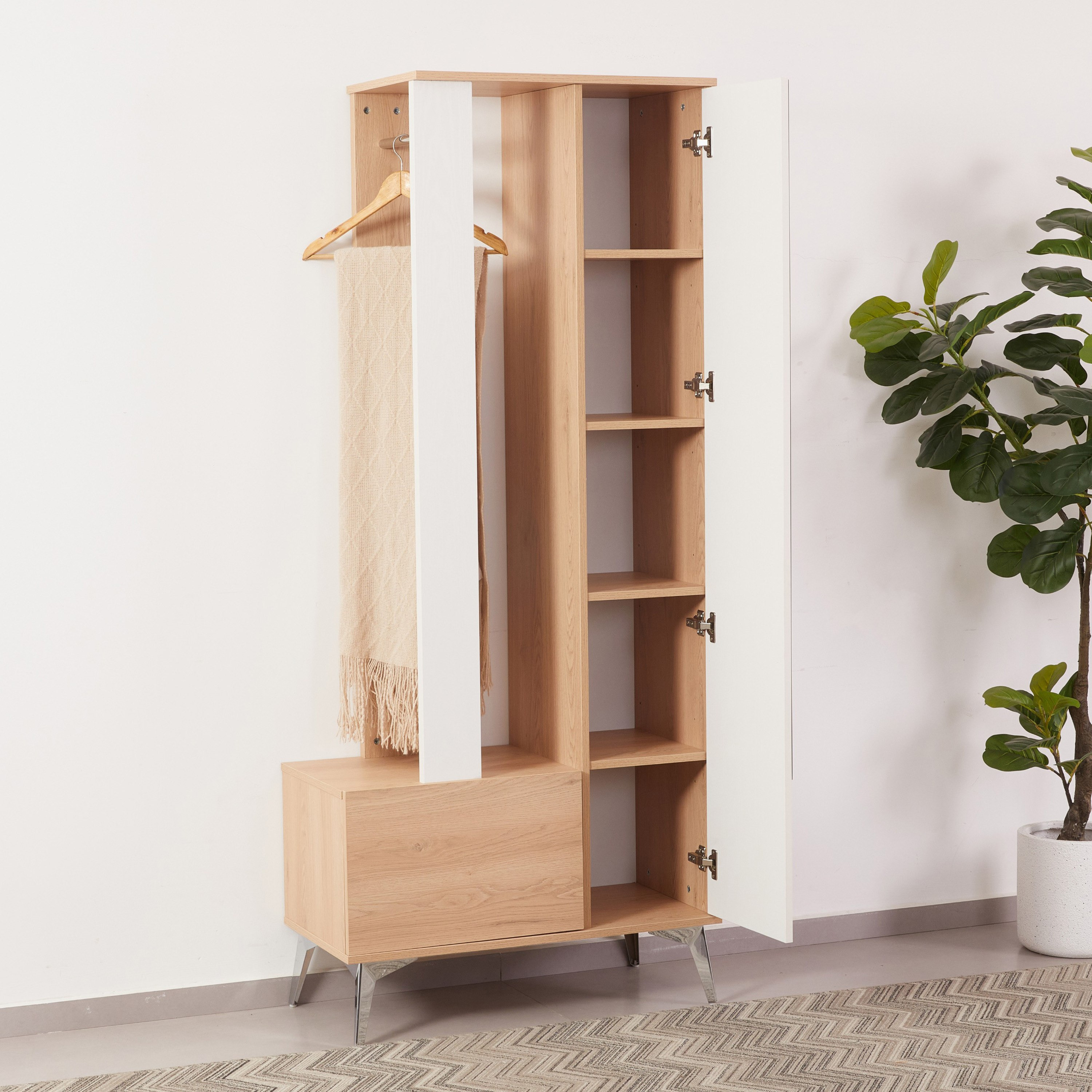 Modulix Taurus Coat Hanger and Multipurpose Rack with Mirror-hbxhomeware-bathandlaundry-clothesdryingracks-image-3