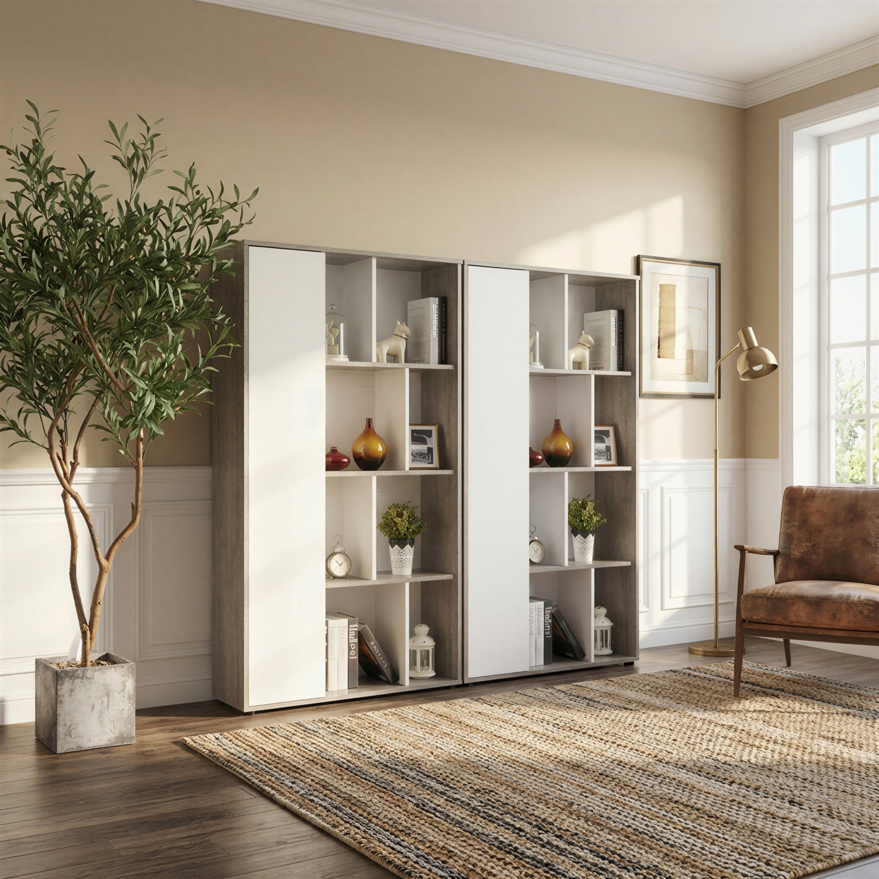 Modulix Bastian 4-Tier Bookcase with Door-hbxfurniture-office-bookcases-image-7