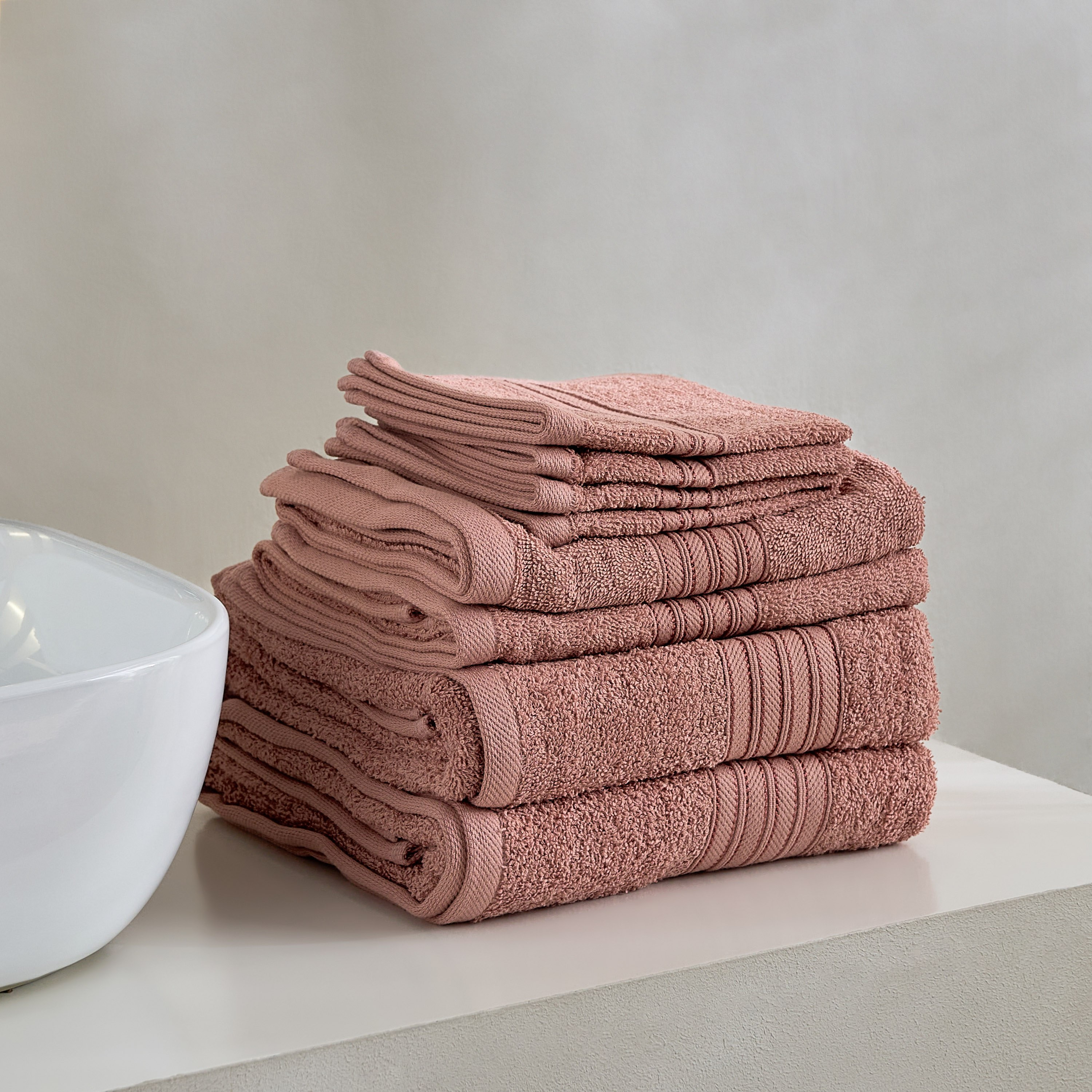 طقم مناشف حمام 8 قطع من إسنشيال-hbxbathroom-bathroomtextiles-image-1
