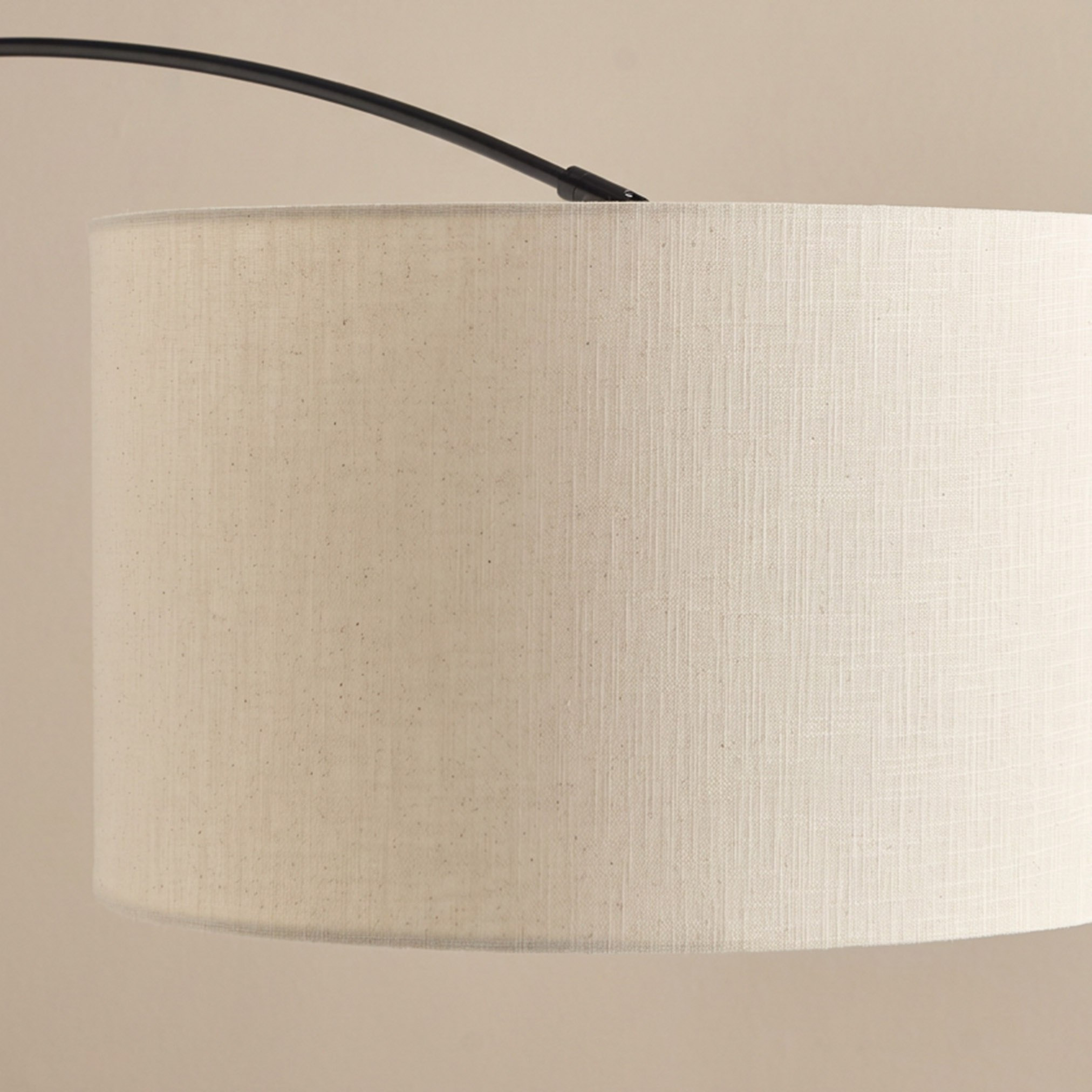 Caylan Metal Arc Floor Lamp Extendable with Marble Cube Base and Linen Shade - 207 cm-hbxlivingroom-lighting-floorlamps-image-3