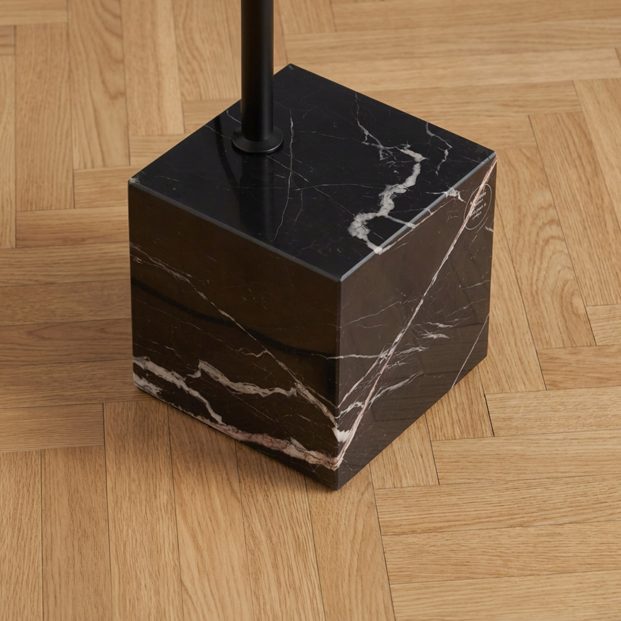 Caylan Metal Arc Floor Lamp Extendable with Marble Cube Base and Linen Shade - 207 cm-hbxlivingroom-lighting-floorlamps-image-6