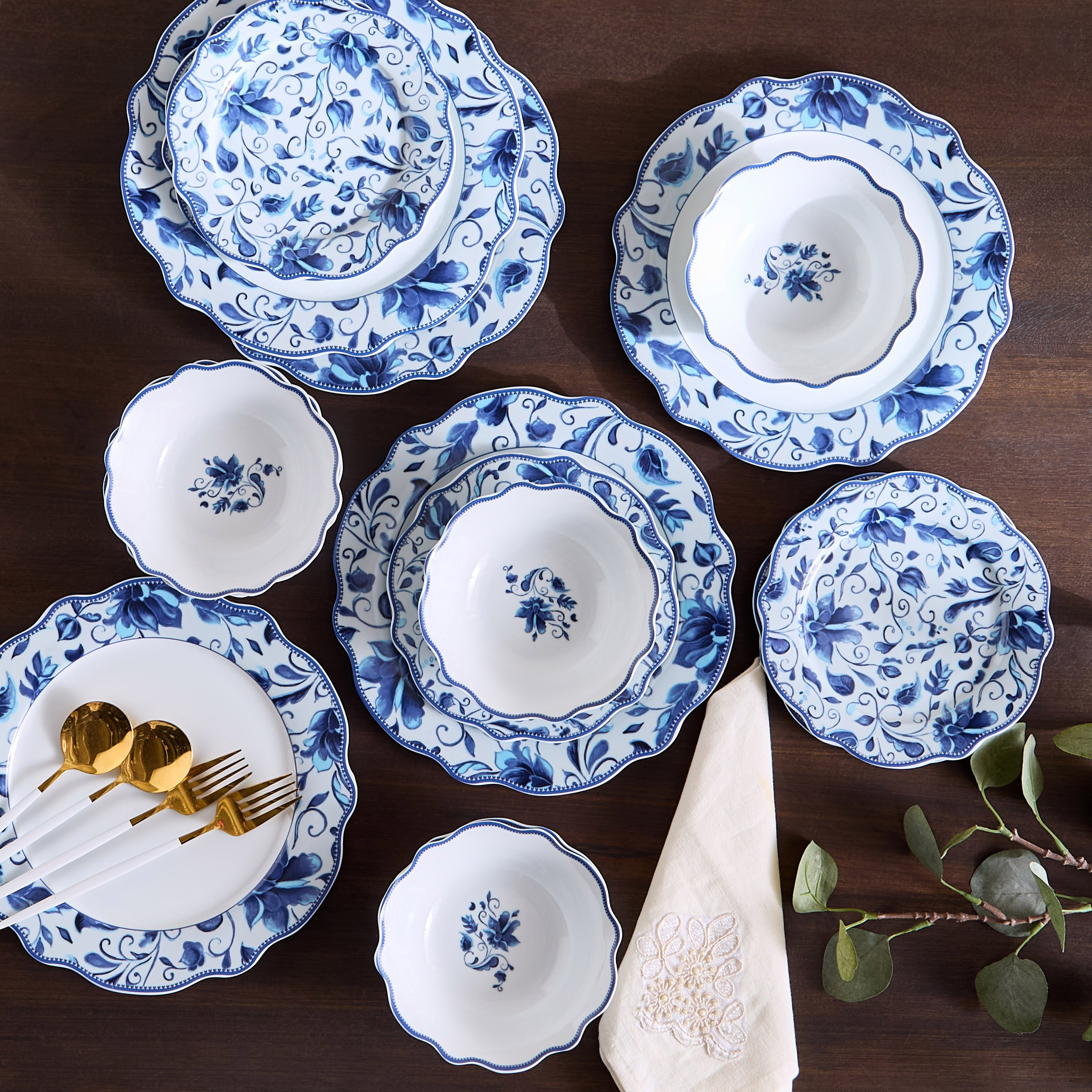 طقم عشاء بورسلين 18 قطعة من ريجاليا - يخدم 6 أفراد-hbxdiningroom-tabletop-dinnersets-image-6