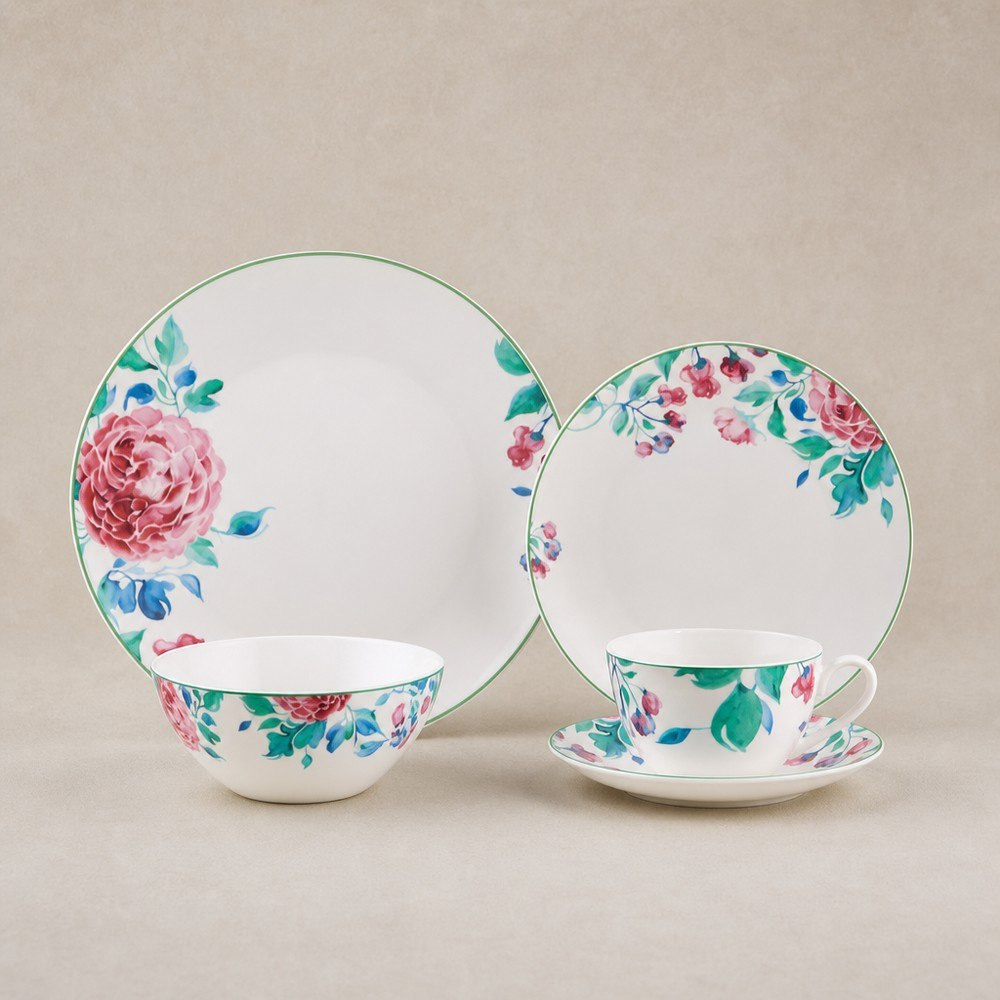 طقم عشاء خزف صيني 20 قطعة من جاردينيا - يخدم 4 أفراد-hbxdiningroom-tabletop-dinnersets-image-1