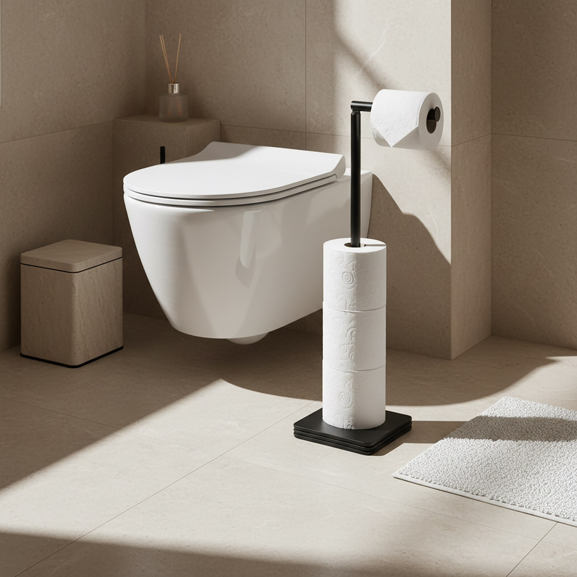 Whyton Saga Resin Toilet Roll Stand - 17.5x17.5x63 cm-hbxdecorandfurnishings-bathroomaccessories-bathroomsets-image-4