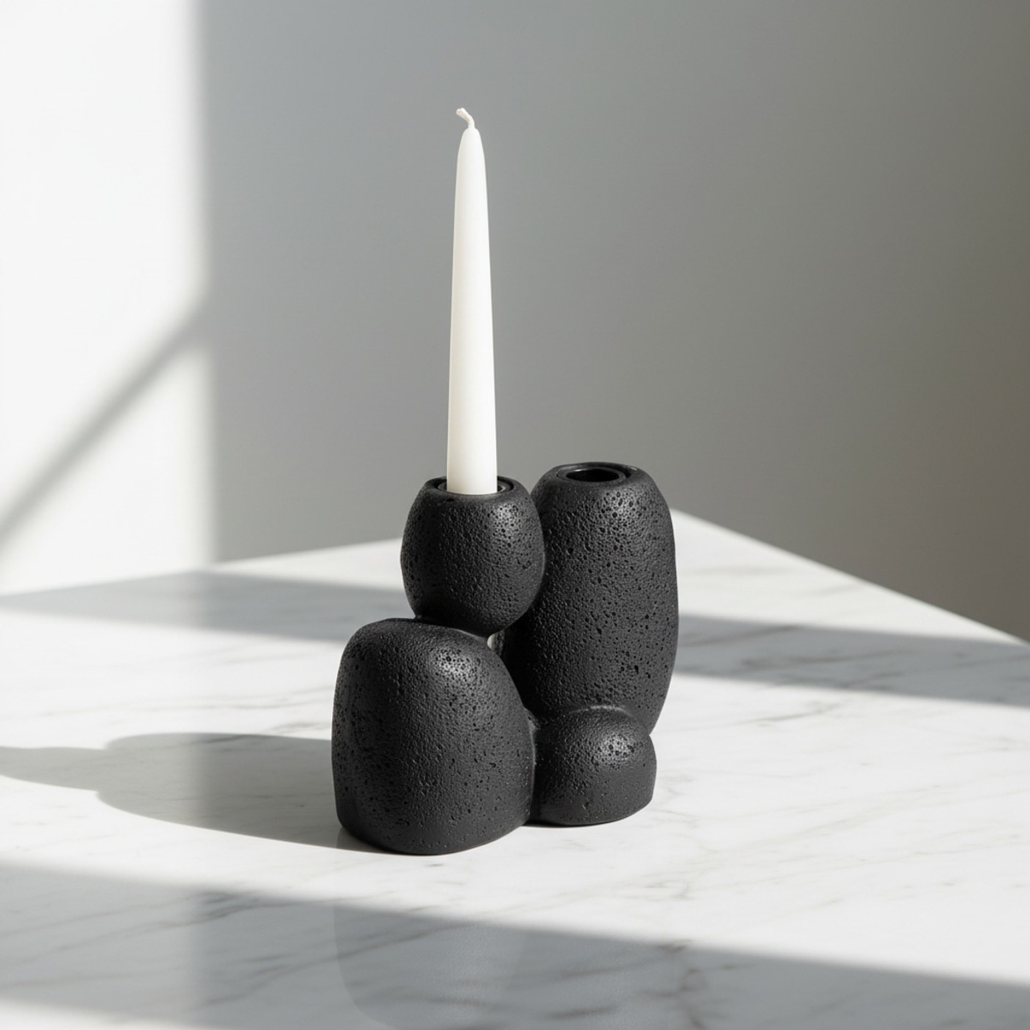 Whyton Saga Decor Polyresin Taper Candleholder - 17x8.5x14 cm-hbxlivingroom-decorandaccessories-candleholders-image-1