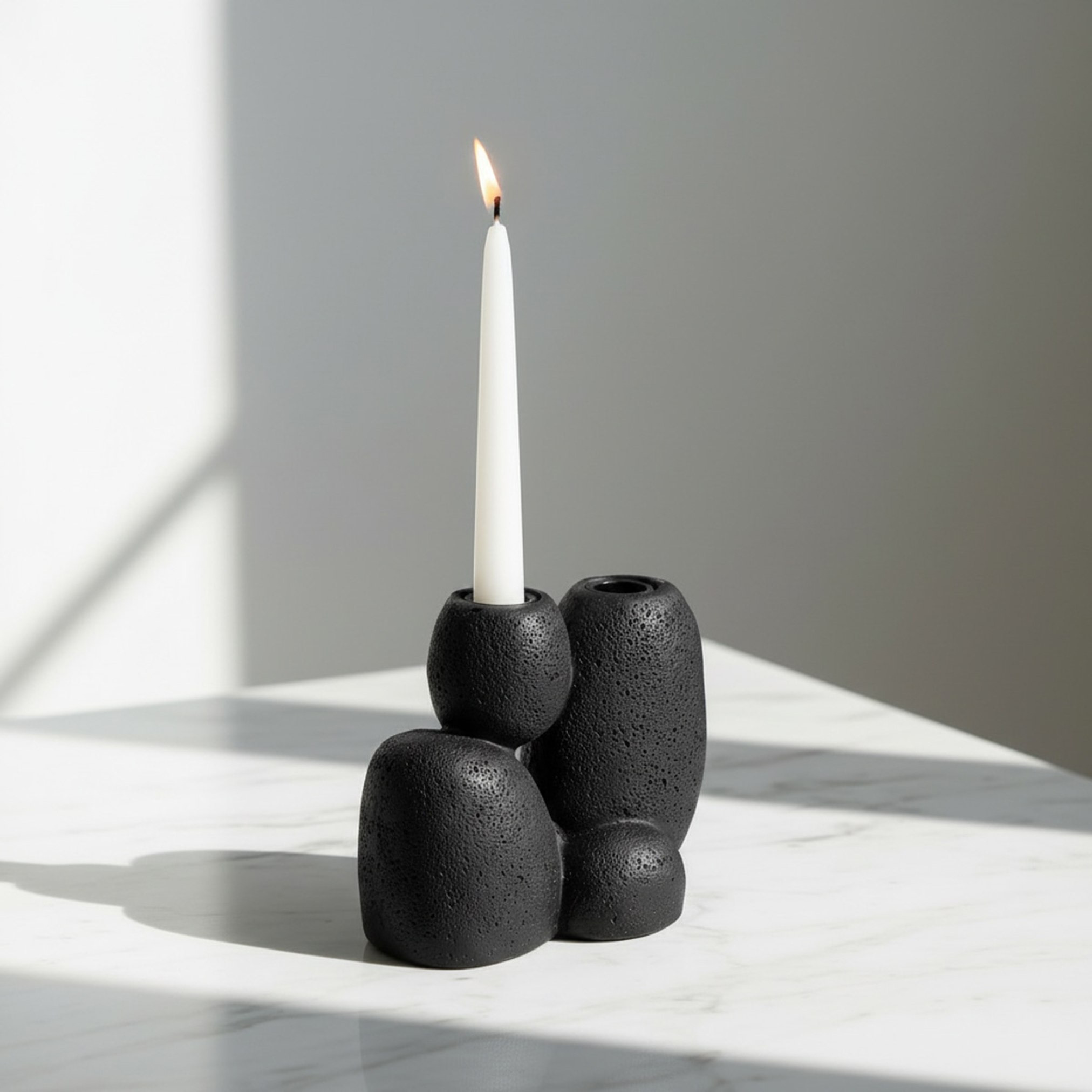 Whyton Saga Decor Polyresin Taper Candleholder - 17x8.5x14 cm-hbxlivingroom-decorandaccessories-candleholders-image-2