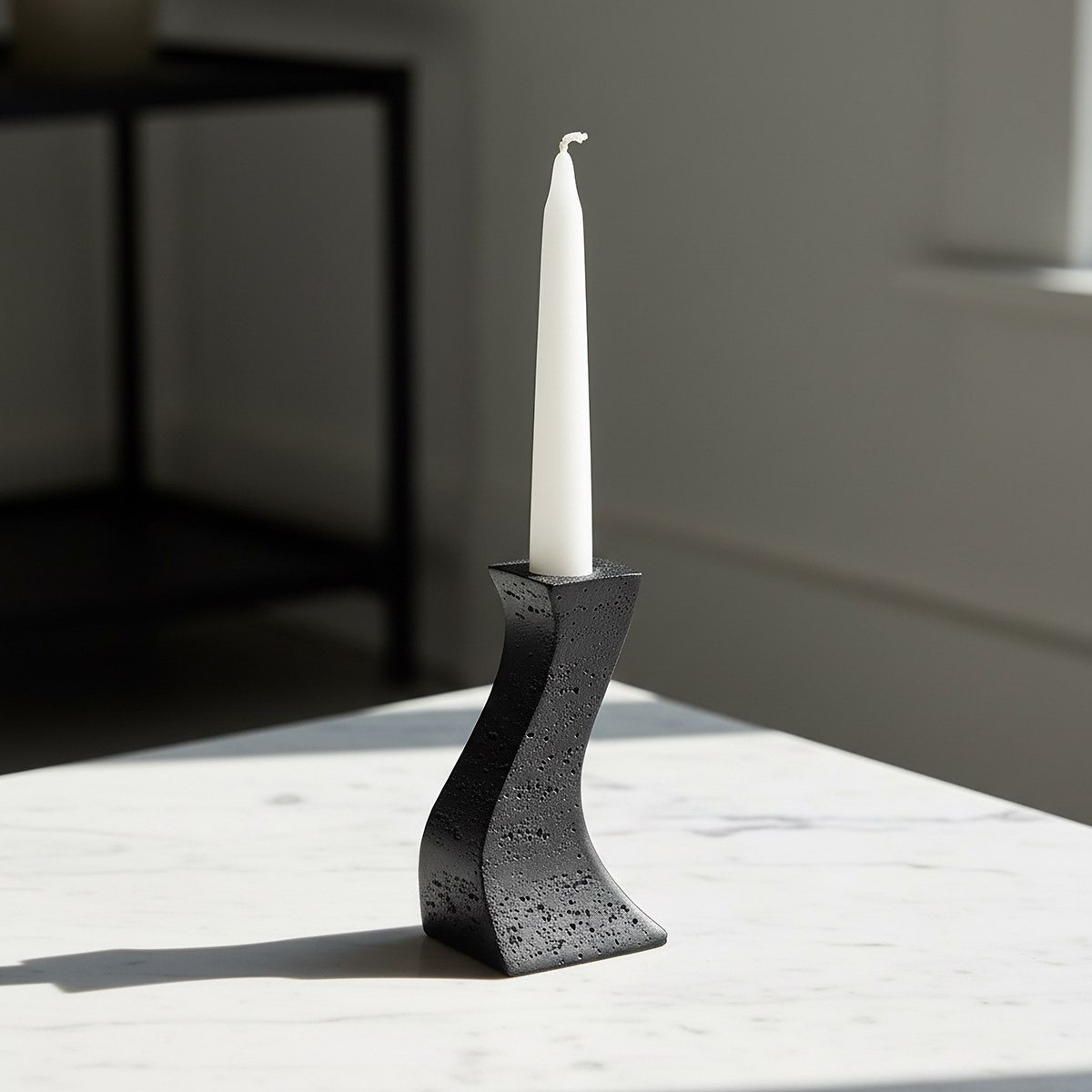 Whyton Saga Decor Polyresin Taper Candleholder - 8.5x6.5x15.5 cm-hbxlivingroom-decorandaccessories-candleholders-image-1