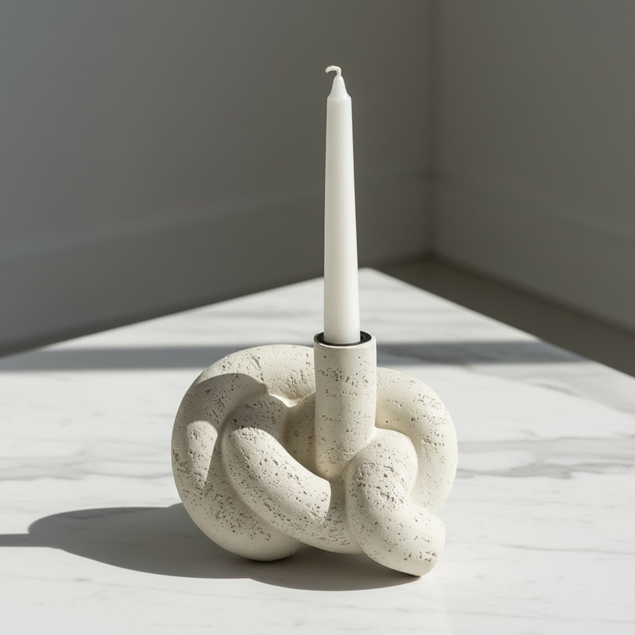 Whyton Saga Decor Polyresin Taper Candleholder - 16x10x12.5 cm-hbxlivingroom-decorandaccessories-candleholders-image-1
