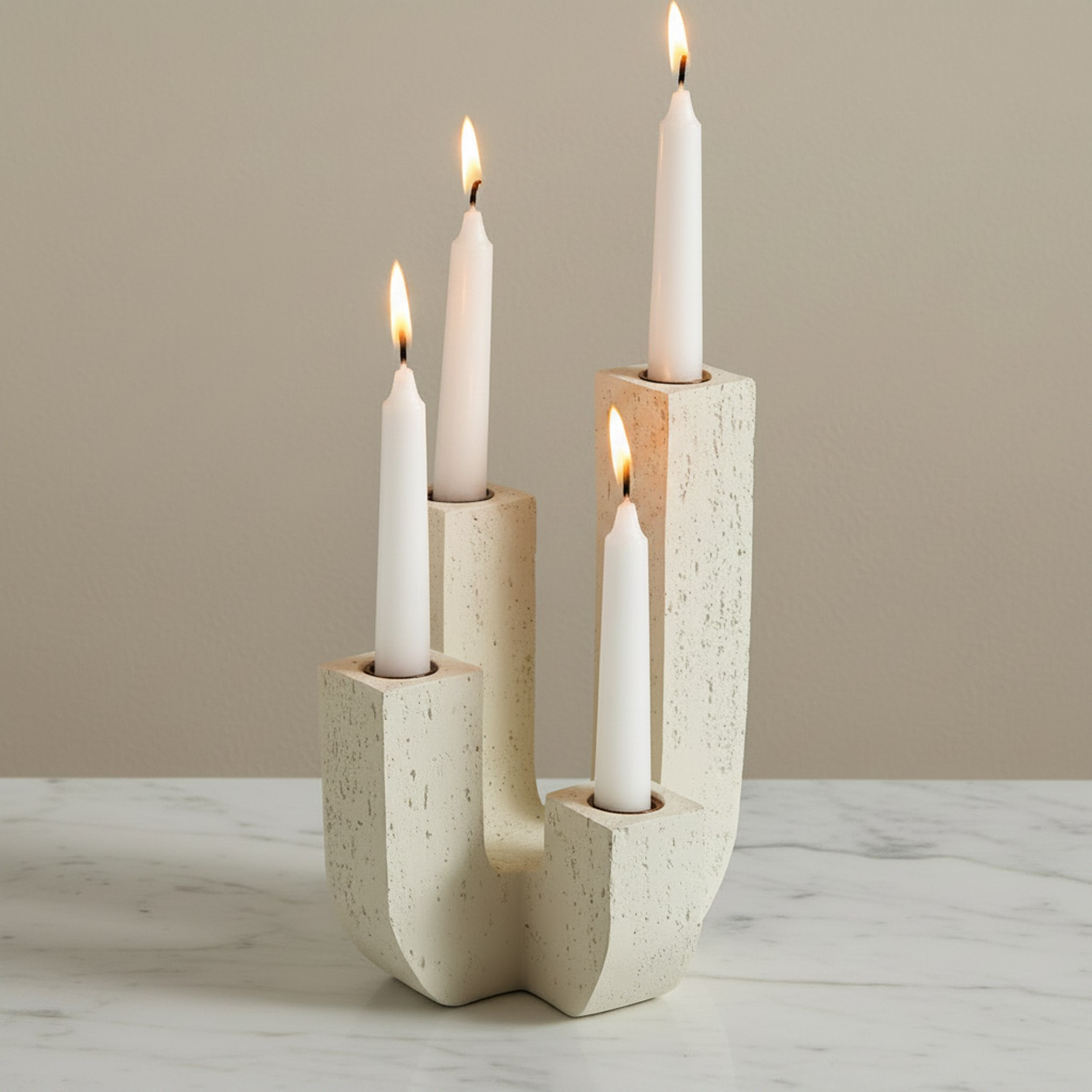 Whyton Saga Decor Polyresin 4-Arm Taper Candleholder - 19x17.5x24.5 cm-hbxlivingroom-decorandaccessories-candleholders-image-2