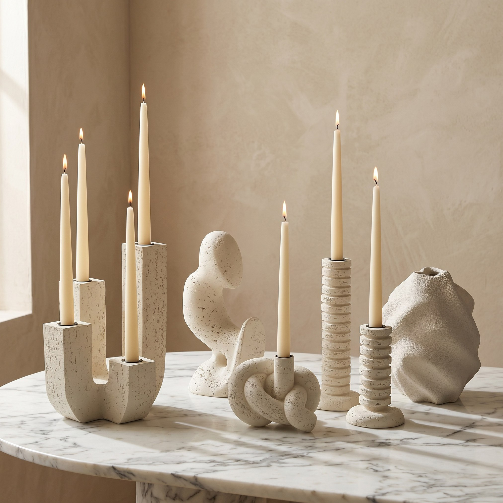 Whyton Saga Decor Polyresin 4-Arm Taper Candleholder - 19x17.5x24.5 cm-hbxlivingroom-decorandaccessories-candleholders-image-5