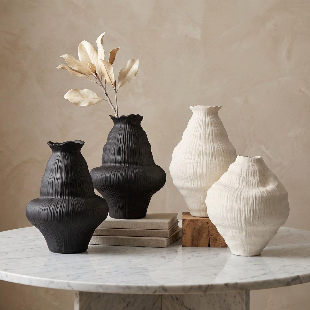 مزهرية ديكور سيراميك بارزة الملمس من سانسا ترافل - 23.5x23.5x30.5 سم-hbxbedroom-decorandaccessories-vases-image-4