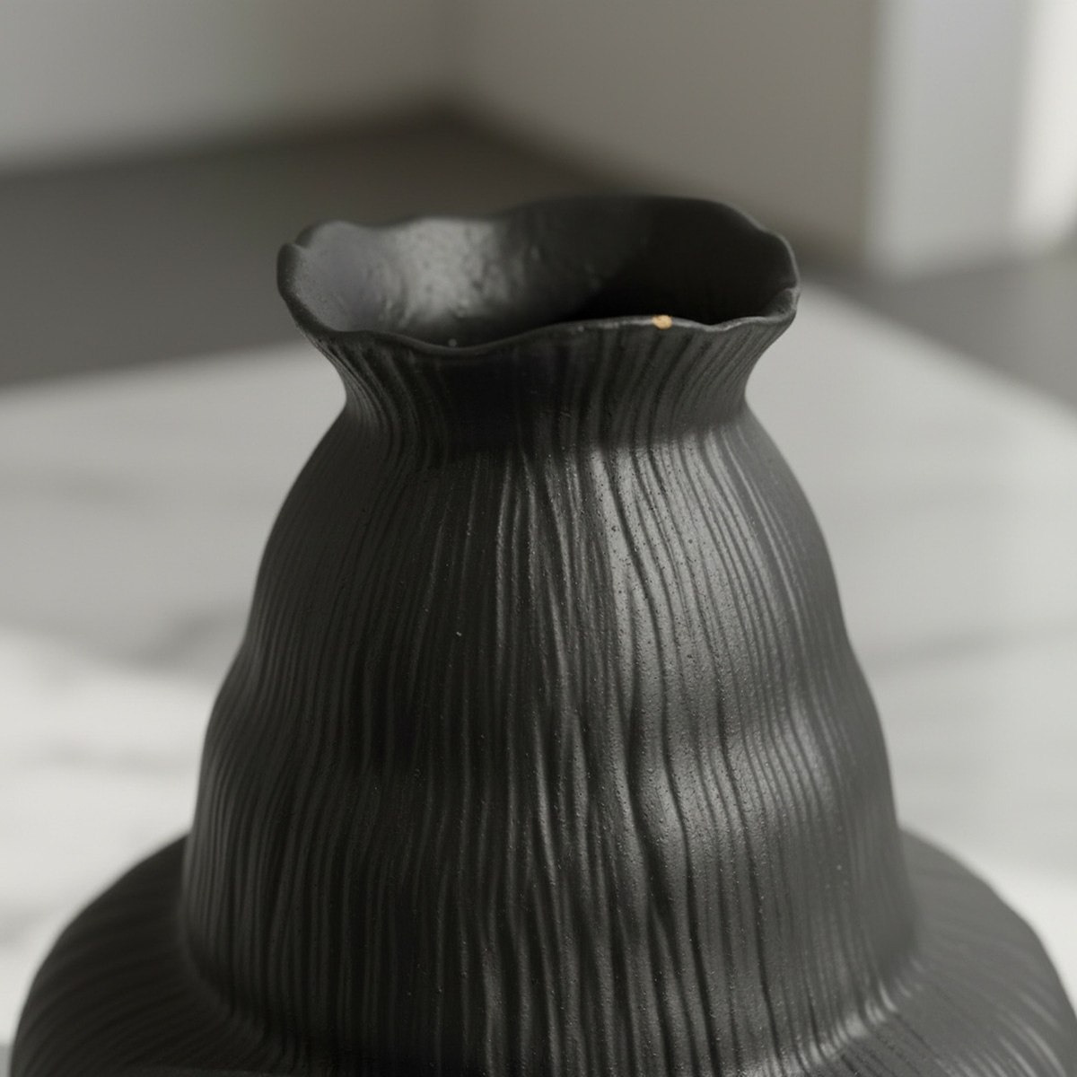 Sansa Truffle Decorative Ceramic Textured Vase - 19x19x24.3 cm-hbxbedroom-decorandaccessories-vases-image-2