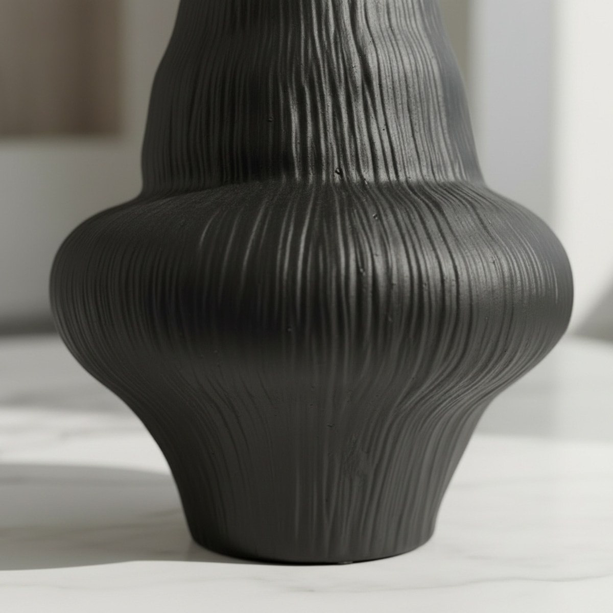 Sansa Truffle Decorative Ceramic Textured Vase - 19x19x24.3 cm-hbxbedroom-decorandaccessories-vases-image-3