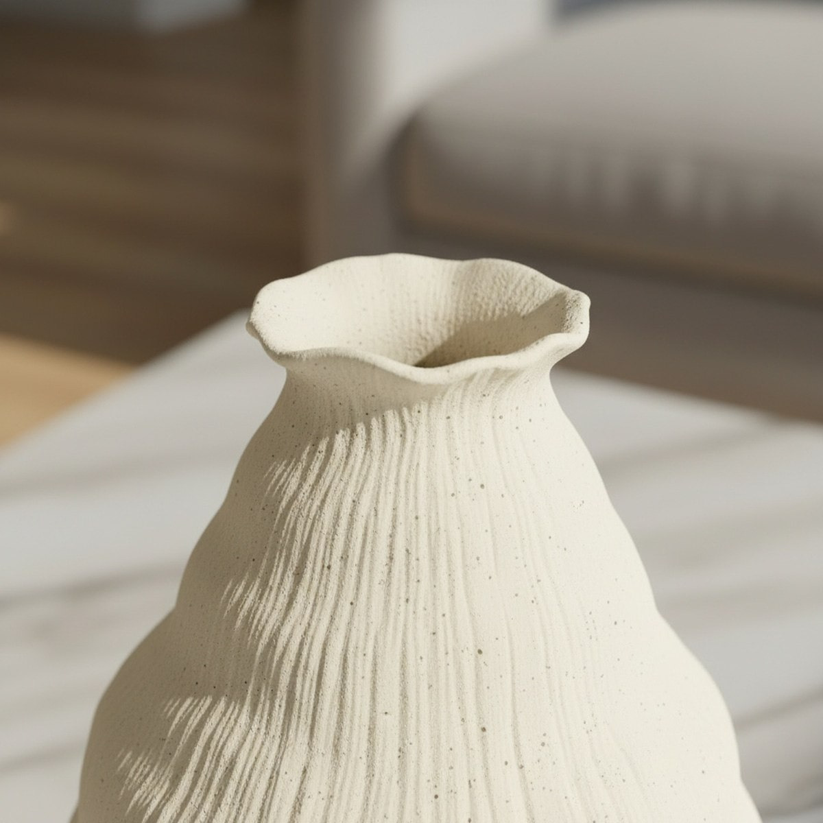 Sansa Truffle Decorative Ceramic Textured Vase - 22x22x33.5 cm-hbxbedroom-decorandaccessories-vases-image-2