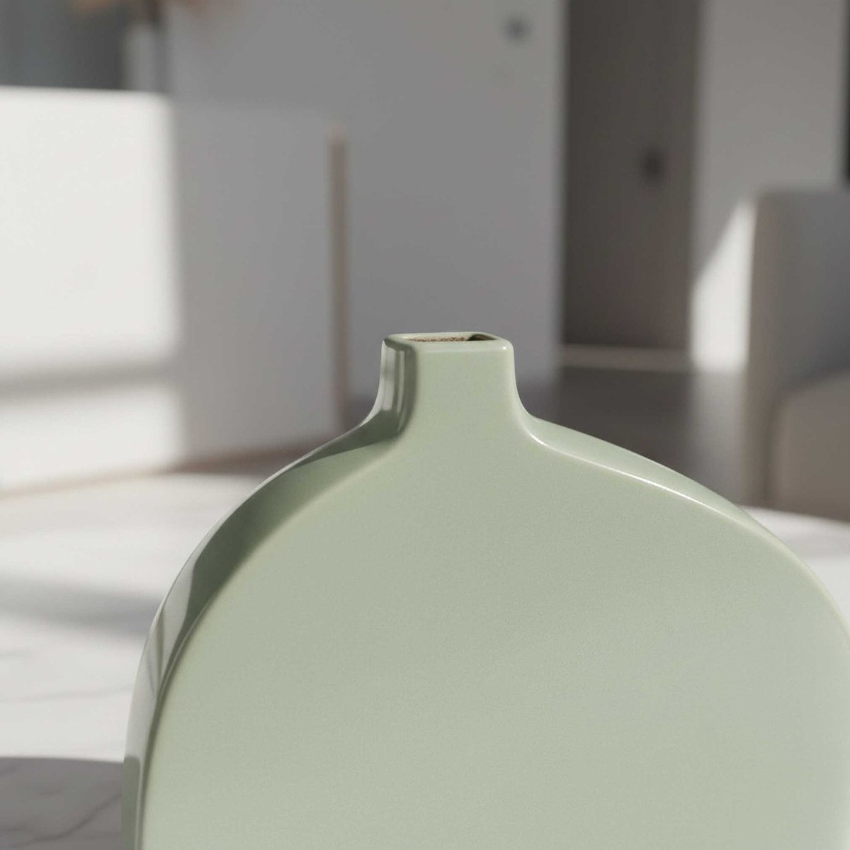 Sansa Stacy Decorative Ceramic Glaze Vase - 16.8x5x13.5 cm-hbxbedroom-decorandaccessories-vases-image-3