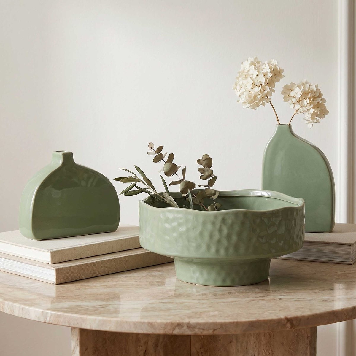 Sansa Stacy Decorative Ceramic Glaze Vase - 12.5x5x17.5 cm-hbxbedroom-decorandaccessories-vases-image-4