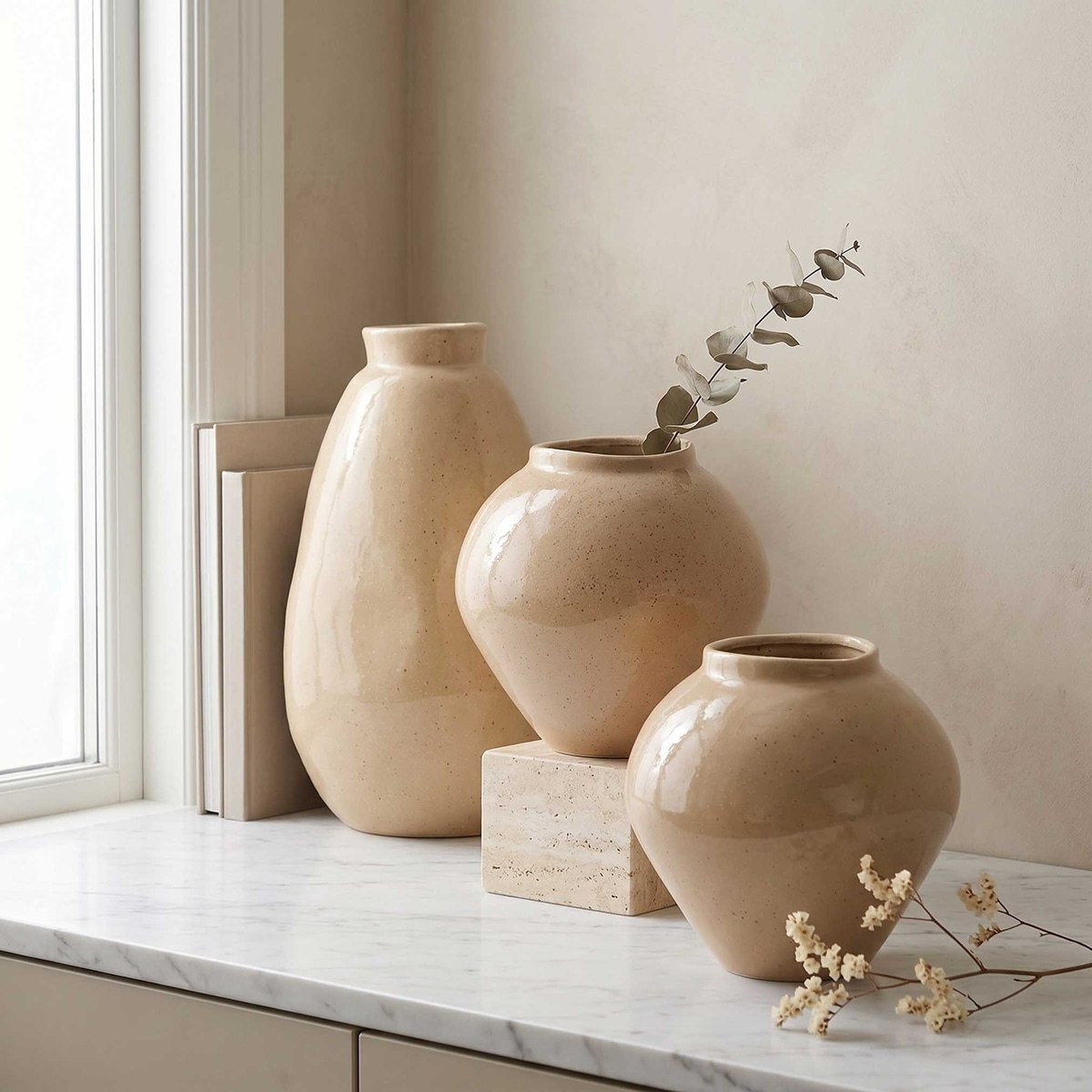 Sansa Stacy Decorative Ceramic Reactive Glaze Vase - 20x20x32.5 cm-hbxbedroom-decorandaccessories-vases-image-4